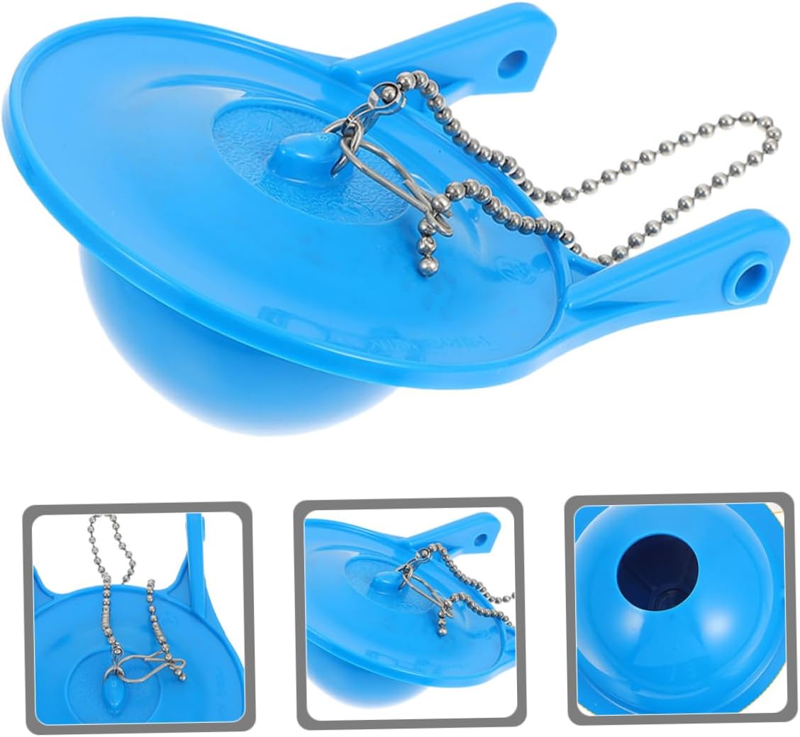 TEHAUX 4Pcs Toilet Flapper Replacement Kit Easy Install Flapper with Chain Compatible with Standard Toilet Tanks High Compatibility for Efficient Repair Blue