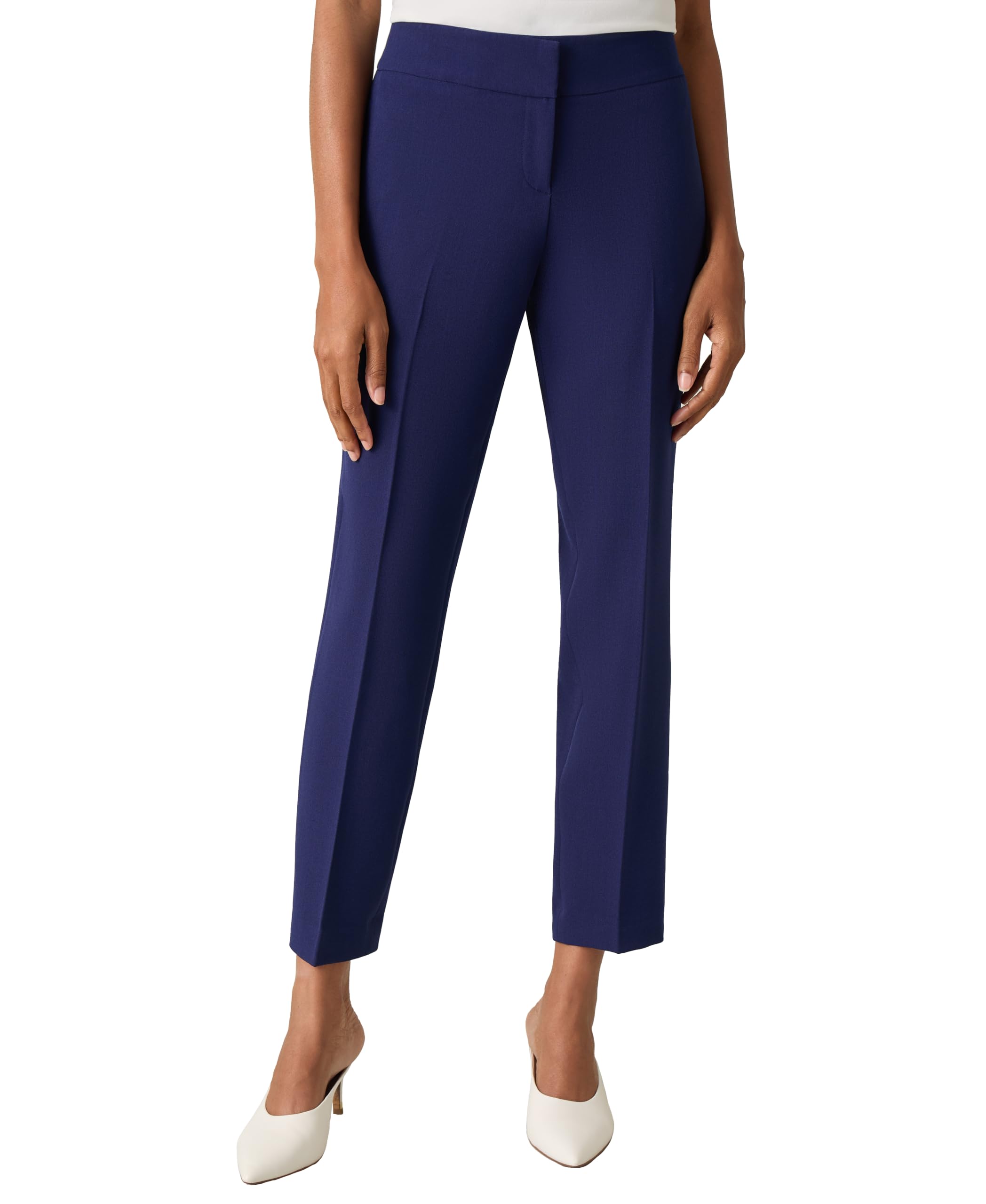 Kasper Womens Fly Front Slim Pant Unlined