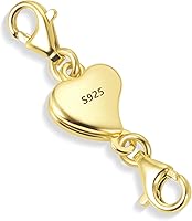 Vista 11 de Collar magnético de corazón de oro de 14 quilates, cierres y cierres de plata de ley 925, cierre de langosta doble, cierres magnéticos de joyería