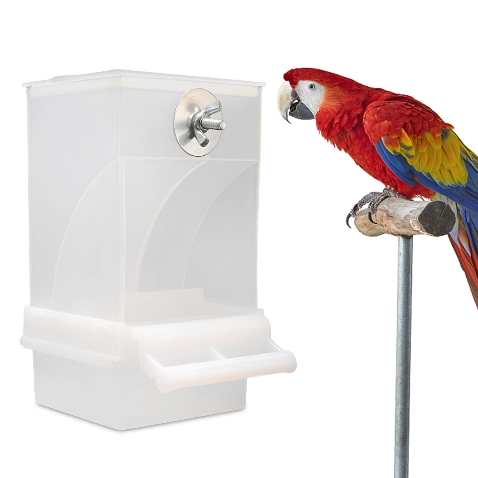 Automatischer Vogelfutterspender für Papageien, zum Aufhängen, für kleine bis mittelgroße Vögel, Kanarienvögel, Wellensittich, 5 Stück