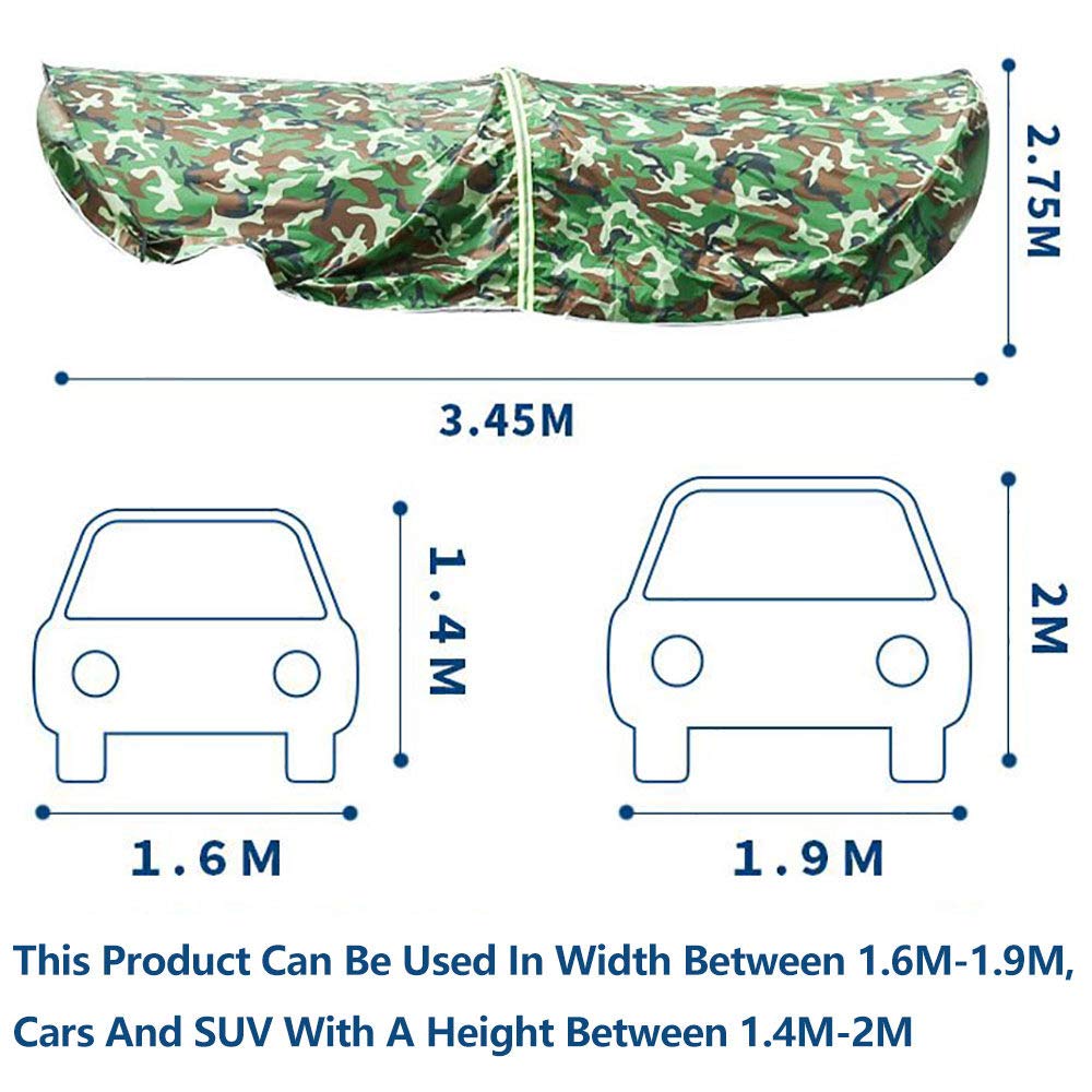 BâChe Voiture Exterieur Housse De Protection Oxford Couverture ImperméAble Auto, Housse De Protection De Voiture BâChe ImperméAble à L’Eau Et éTanche à La PoussièRe Protection,Green