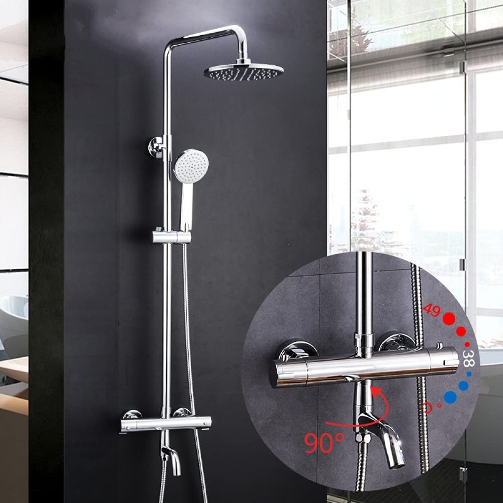 OIFMKC Bath Faucet Shower System bathroom thermostat faucet tap waterfall wall mount thermostatic shower mixer with shower faucets