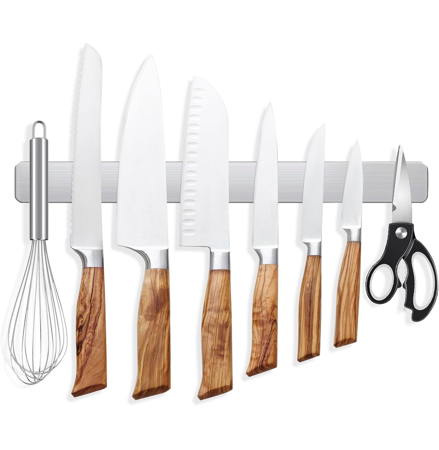 Magnetic Knife Strips, 12 Inch Stainless Steel Magnetic Knife Holder, Magnetic Knife Storage Strip, Knife Holder, Knife Rack, Knife Strip, Kitchen Utensil Holder, Tool Holder（Stainless Steel）