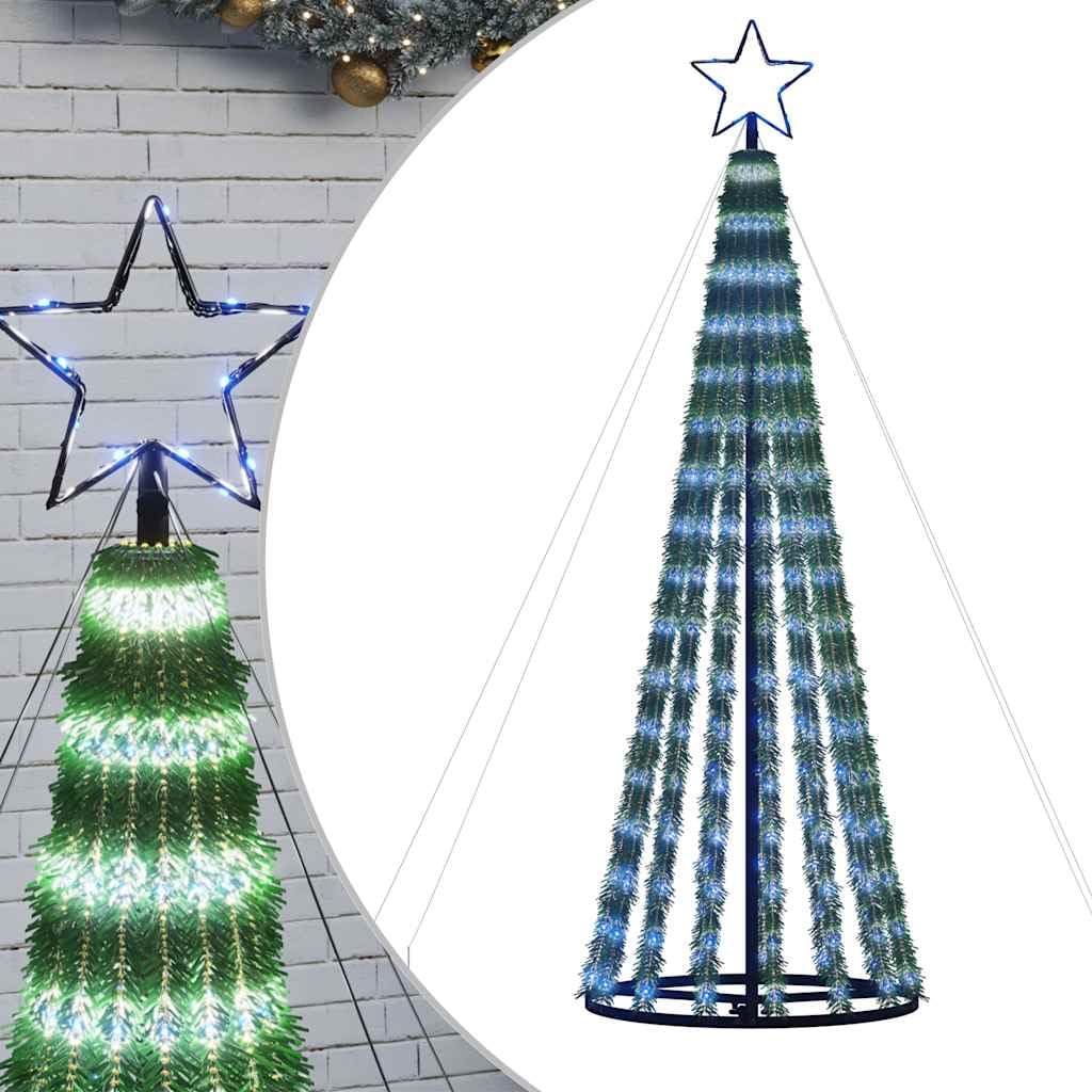 vidaXL Árbol de Navidad LED 275 Leds Azul 180 cm