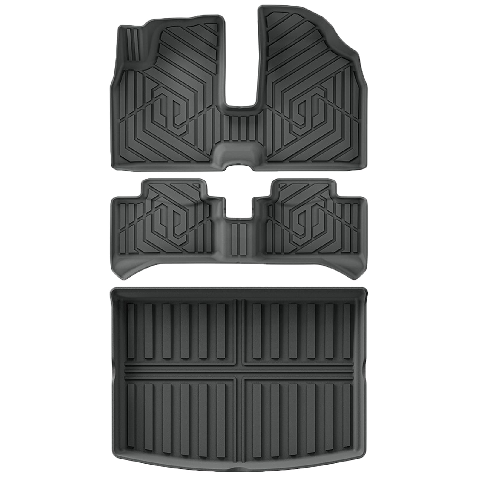 JULIK TPE Fußmatten Kofferraummatte Set für Leapmotor T03 2024–2025 Passgenaue 3D Allwetter Automatten Wasserdicht Geruchlos mit Seitenschutz Schwarz LHD