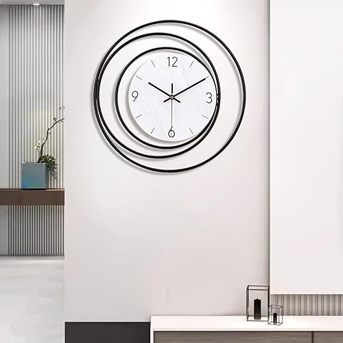 Miniatura 5 de Reloj de pared decorativo, movimiento silencioso de cuarzo de calidad sin tictac, funciona con pilas, relojes de pared grandes para sala de estar,