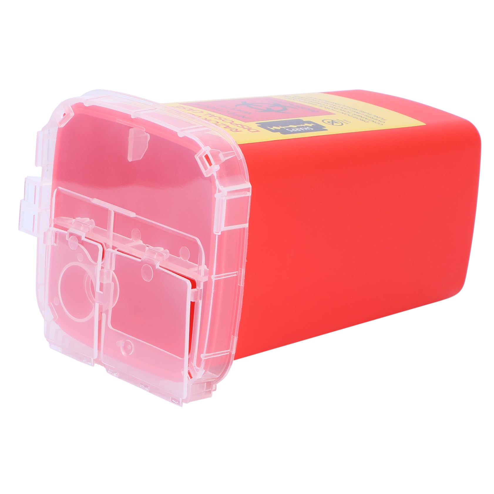 POPETPOP 5pezzi Contenitore Per Lamette Usate Scatola Dispenser Plastica Per Barbershop e Saloni Con Coperchio Sicuro Facile Da Trasportare e Smaltire Rosso