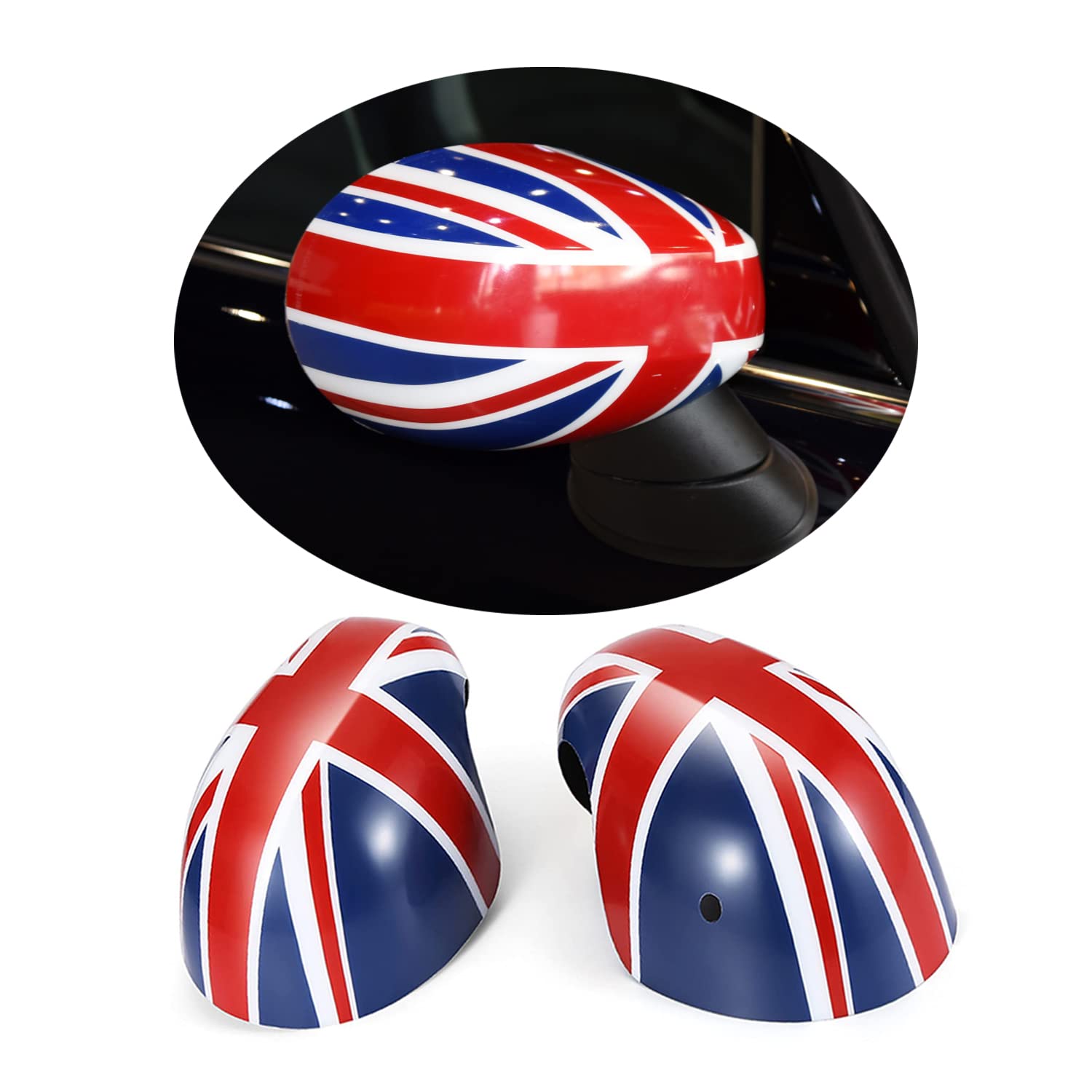 Union Jack Spiegelkappen Für MINI F54-F60 Ab 07/2019 – Grau, Passend Für Seitenspiegel Mit Lichtloch, JCW & Cooper