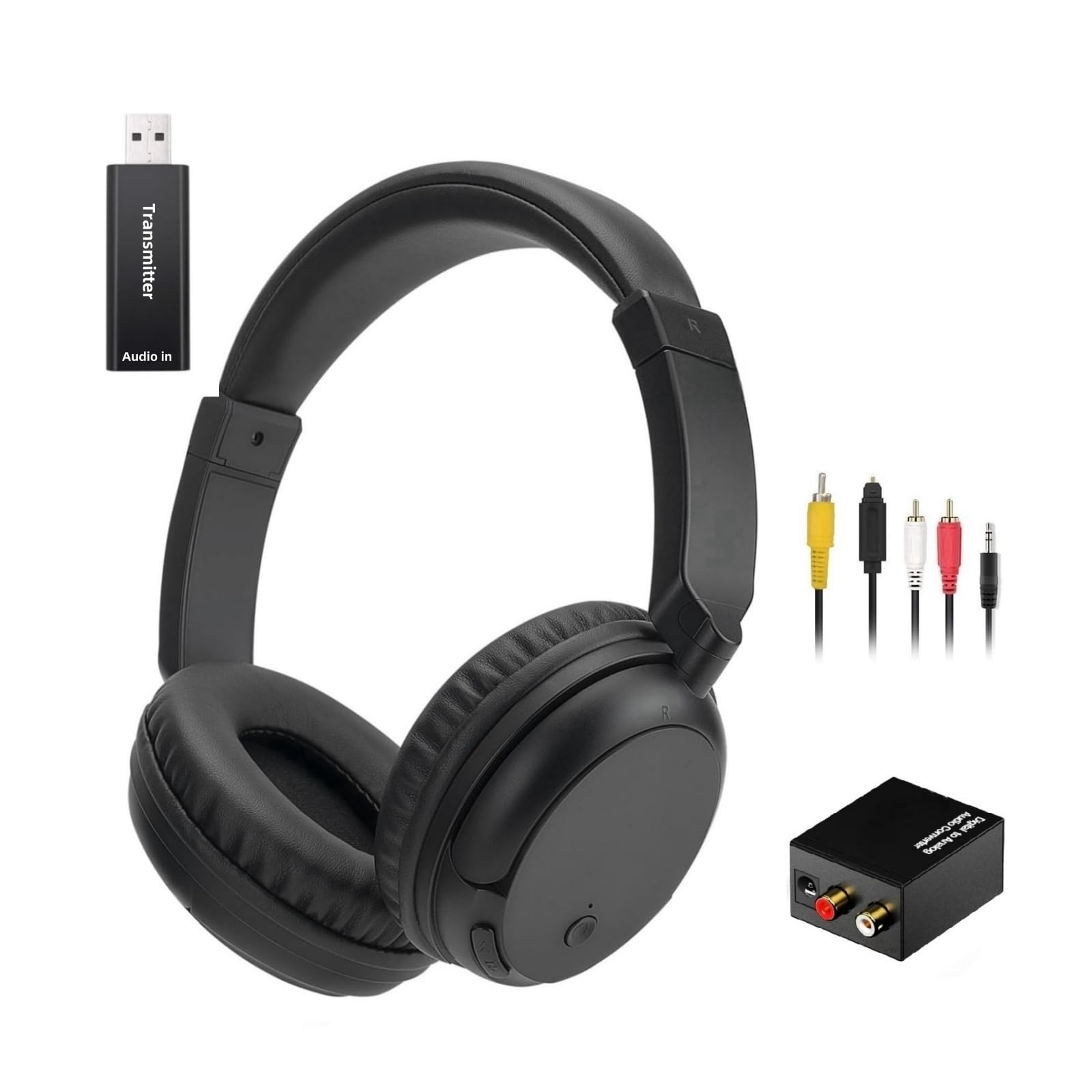 Wireless Bluetooth TV Headphones for Seniors, Wireless TV Headset with USB  Transmitter, Lightweight and Comfortable Over Ear Headphone, Up to 30 Hours - Main Image