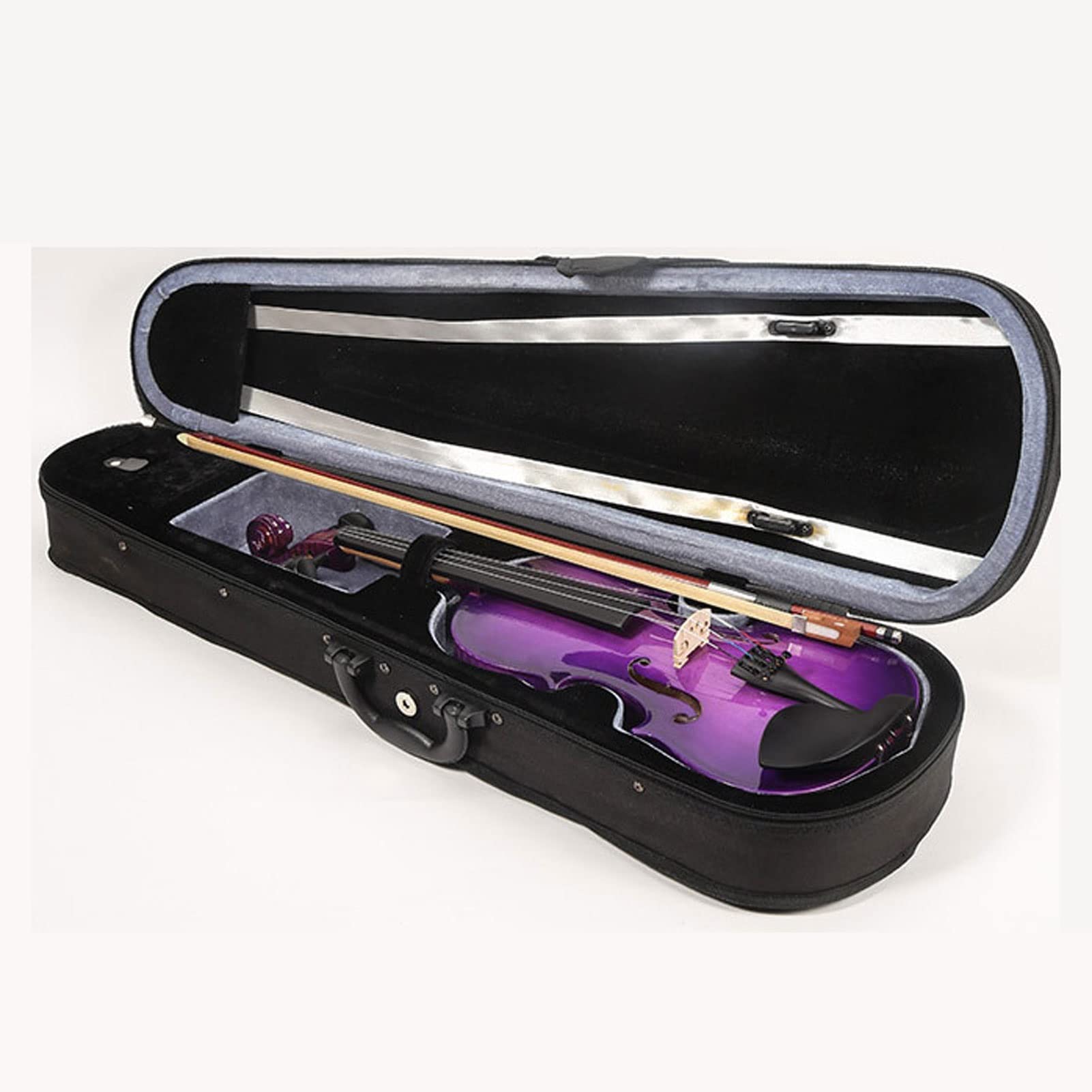 Violín Acústico, Conjunto De Violín, For Principiantes con Carcasa Dura, reposabrazos, colofonia y Cuerdas de Puente adicionales(1/2)