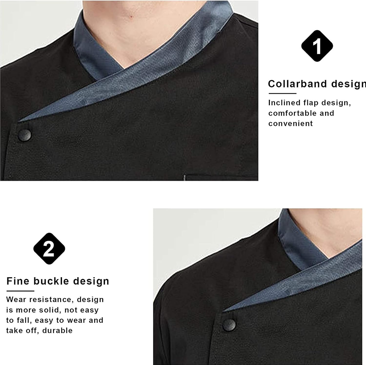 Chef Coat, Chef Uniform Unisex Kitchen Work Long Sleeve Cook Wear Food Service Hotel Catering Summer Cafe Hair Salon Work Shirt(3_C(L))