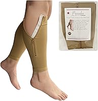Presadee Premium 20-30 mmHg Firm Compression Calf Sleeve with Zipper - Easy-On Relief for Swelling, Varicose Veins & Fatigue (Beige, 2X-Large)