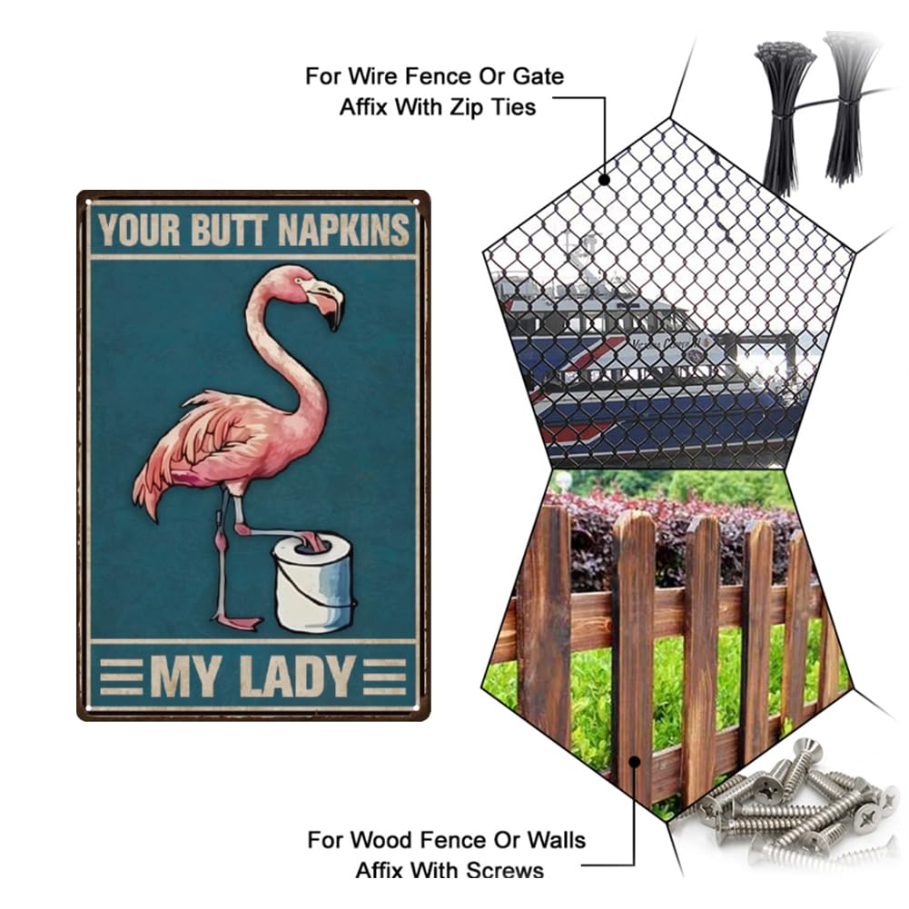 GLOBLELAND Lustiges Flamingo Toilettenschild Aus Metall – Retro Deko Für Badezimmer & Mehr