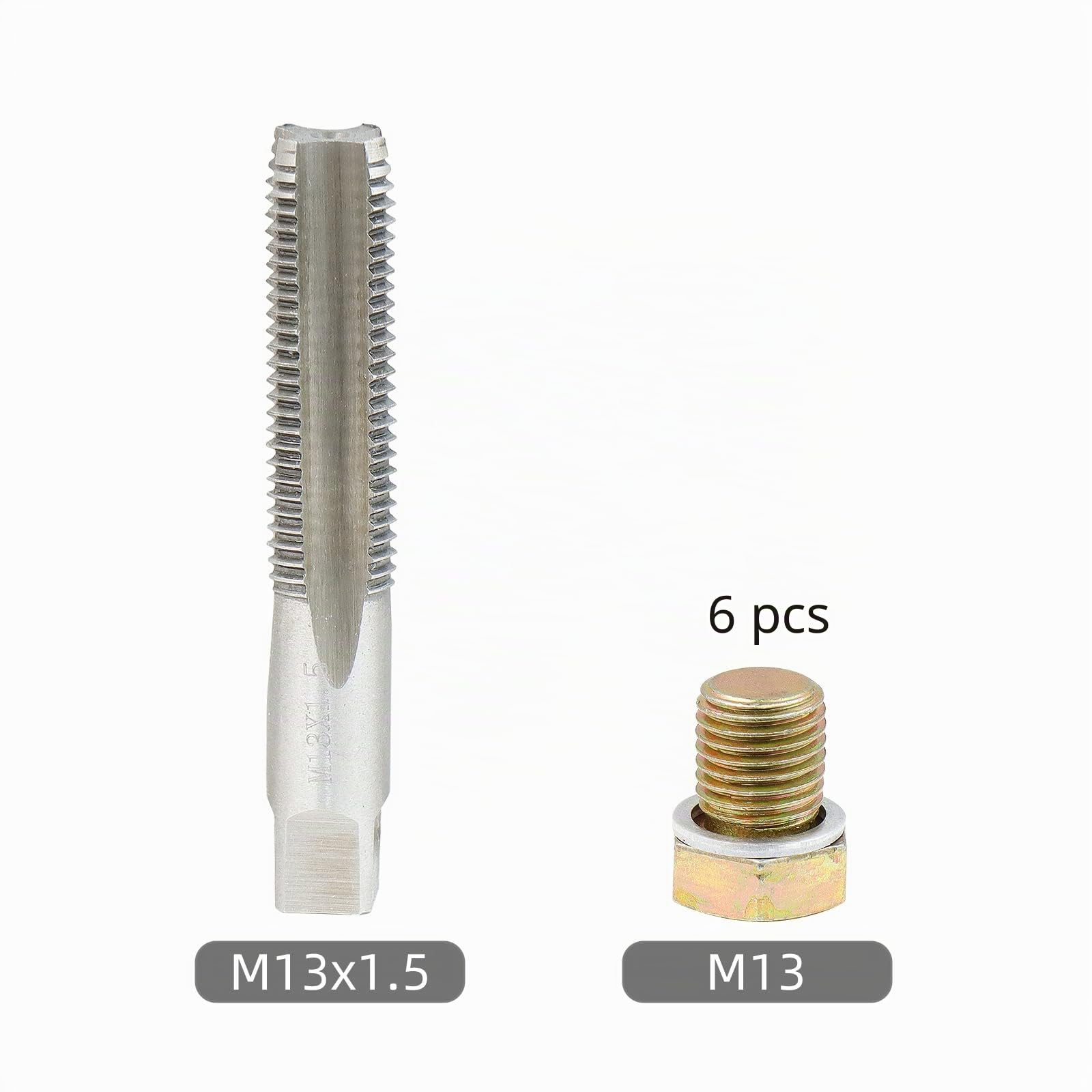 CCLIFE 6 Piezas Juego de Reparacion de Rosca Carter Reparacion Tornillo Carter Aceite Kit de Reparacion de Carter M13 x 1,5 mm