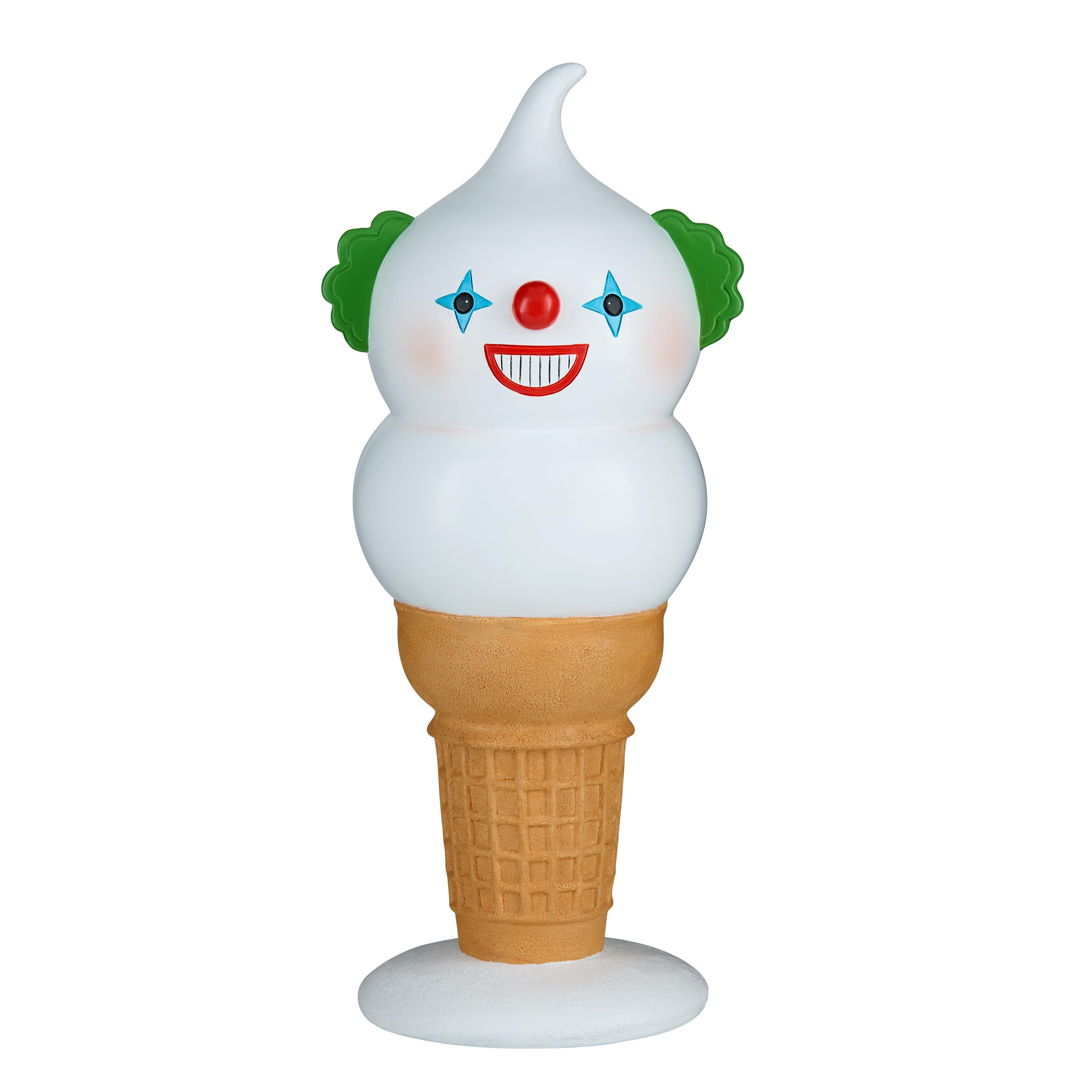 National Tree Company Halloween Creepy Clown I-Scream Cone, White, Tabletop Decoration, 14 inch