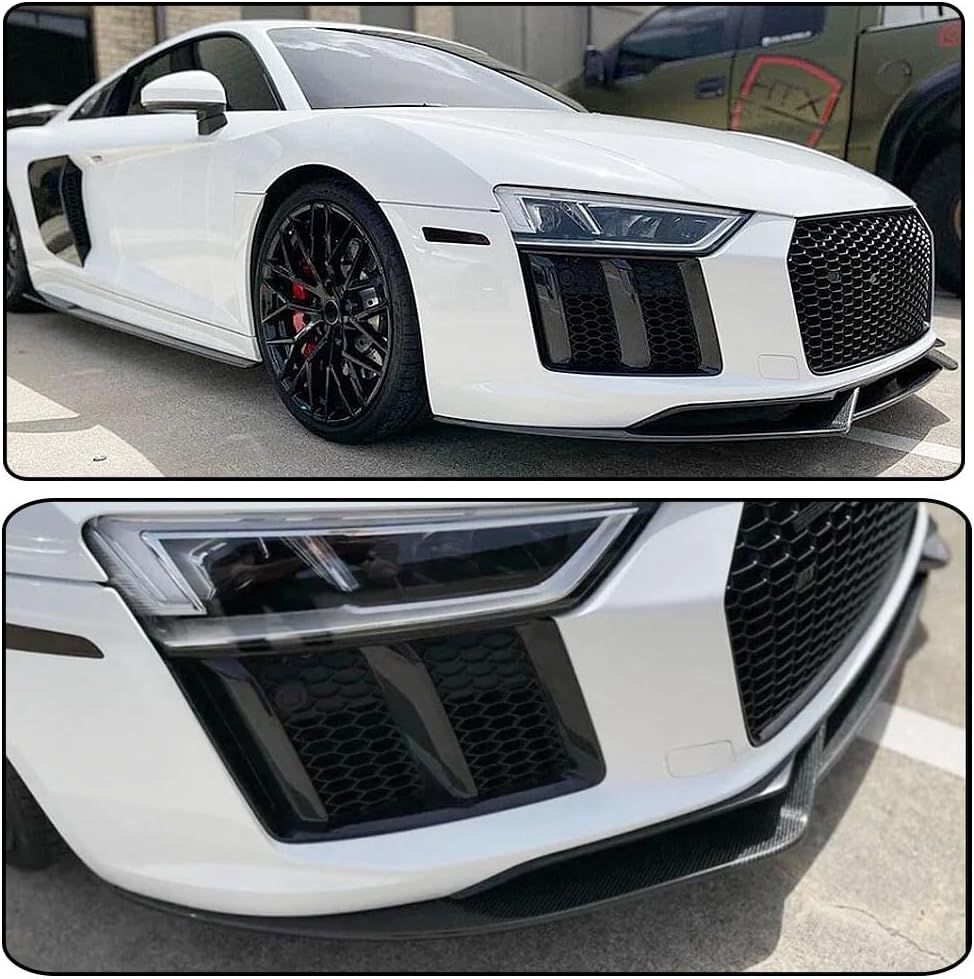 Front Bumper Lip fits Audi R8 V10 Gen 2 2Door Coupe Spyder Convertible 2016-2018 Factory Outlet Carbon Fiber CF Chin Spoiler Splitter Protector