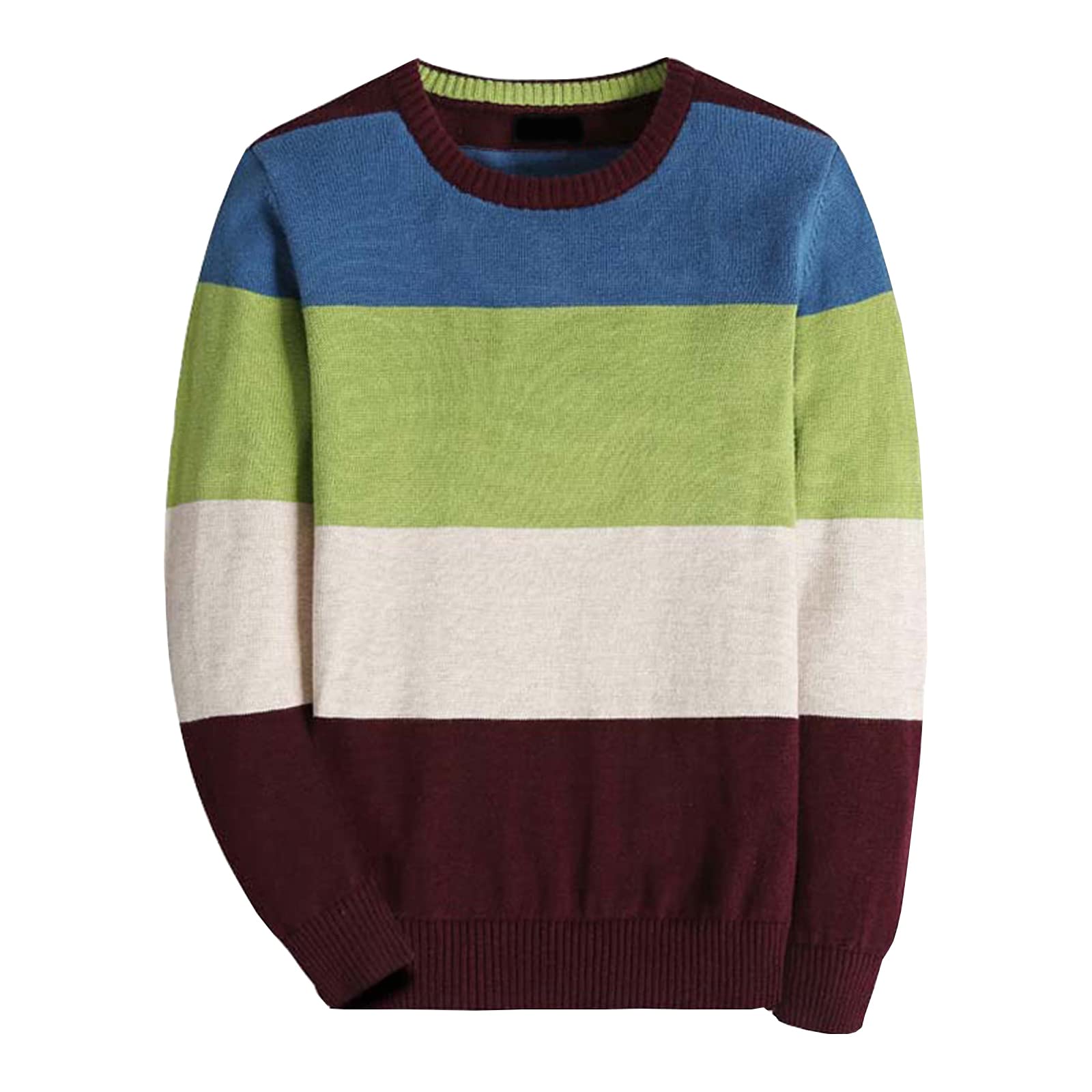 Basadina Boys Green Jumpers Kids Knitwear Christmas Striped Sweater Long Sleeve Pullover Jumper Warm Tops Clothes For Autumn And Winter
