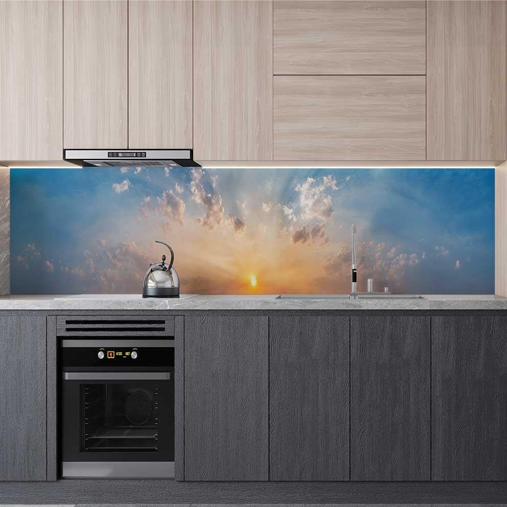 Mutfak Tezgah Arası Folyo Fayans Kaplama Folyosu Gün Doğumu 60x400 CM