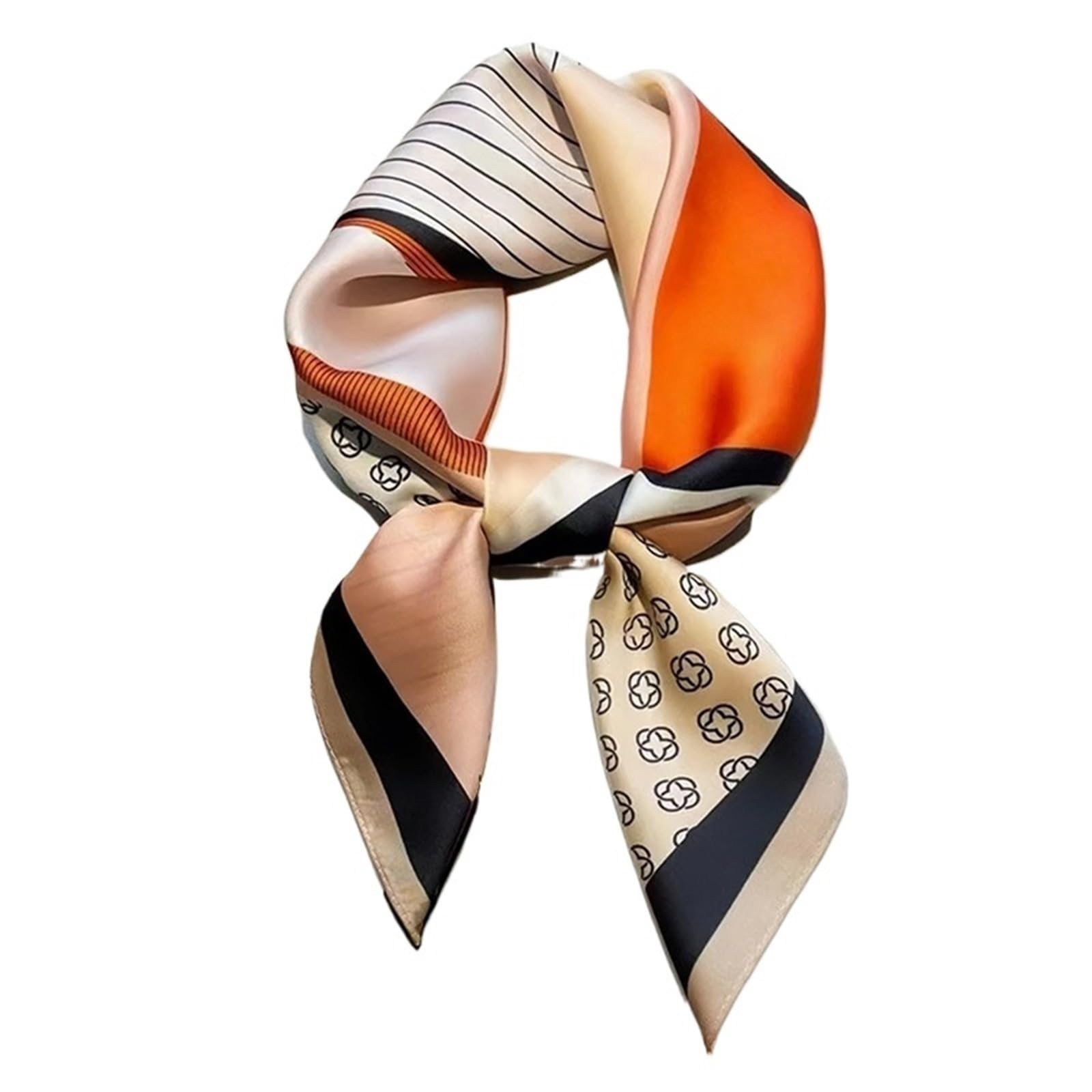 Generico Écharpe carrée en soie pour femme - Bandeau de cheveux floral, hijab de plage, bandeau pour cheveux, bandana, foulard 70 cm