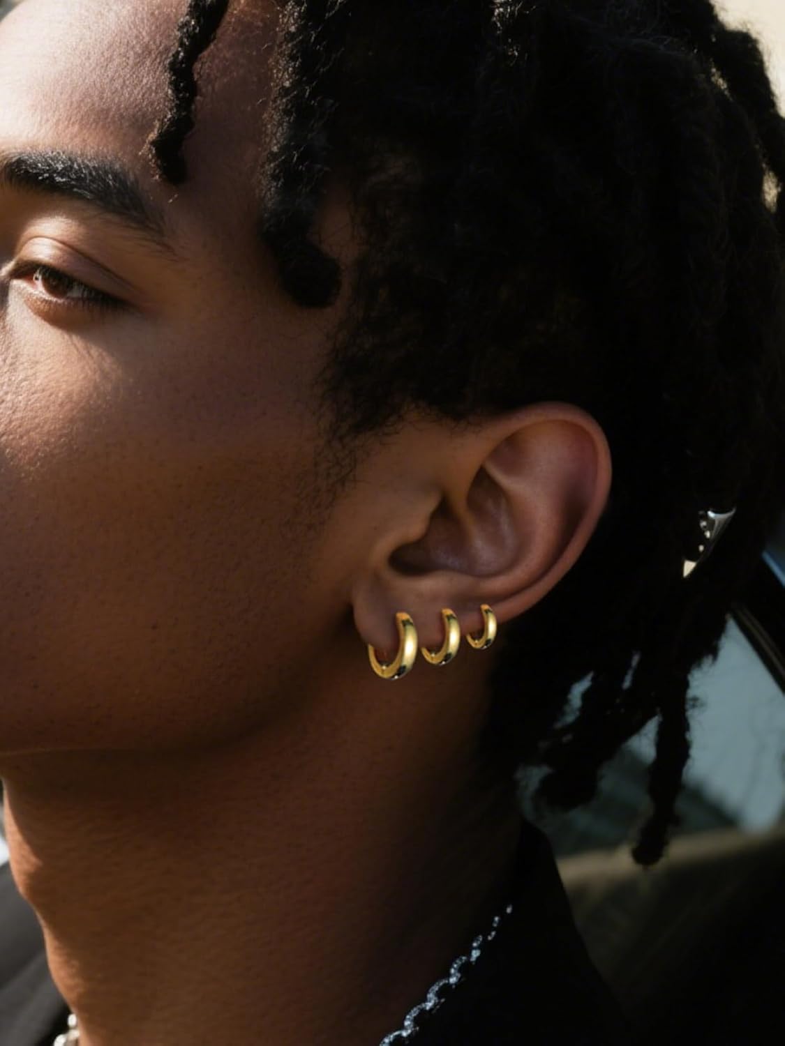 Classic 3/4/5 Pairs Small Hoop Earrings for Men Women Gold/Silver/Black Stainless Steel Huggie Hoop Earring Hypoallergenic Piercing Jewelry Set 7/9/12/14/16mm - Image 5