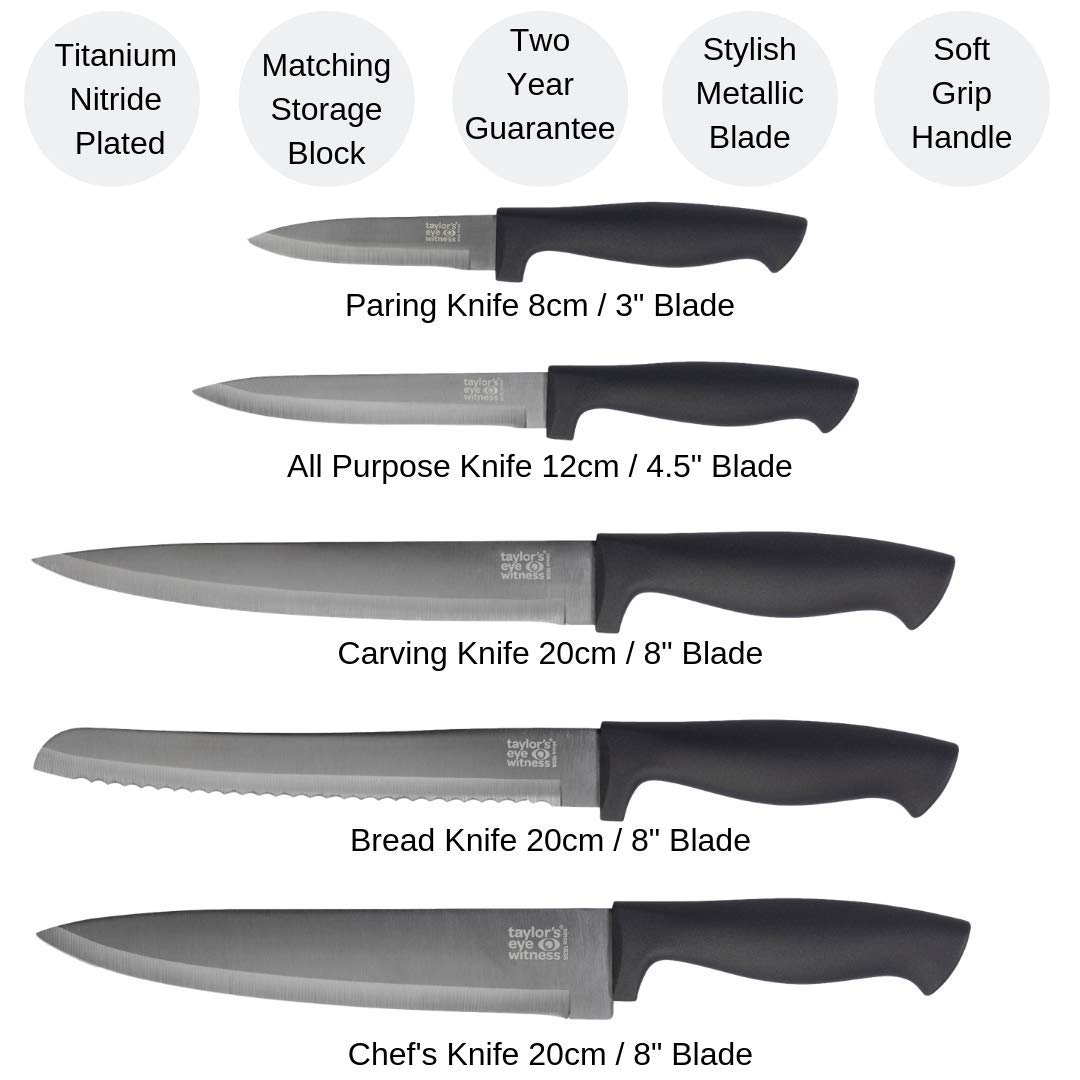Taylor's Eye Witness, 5-teiliges Küchenmesser-Set Titanium