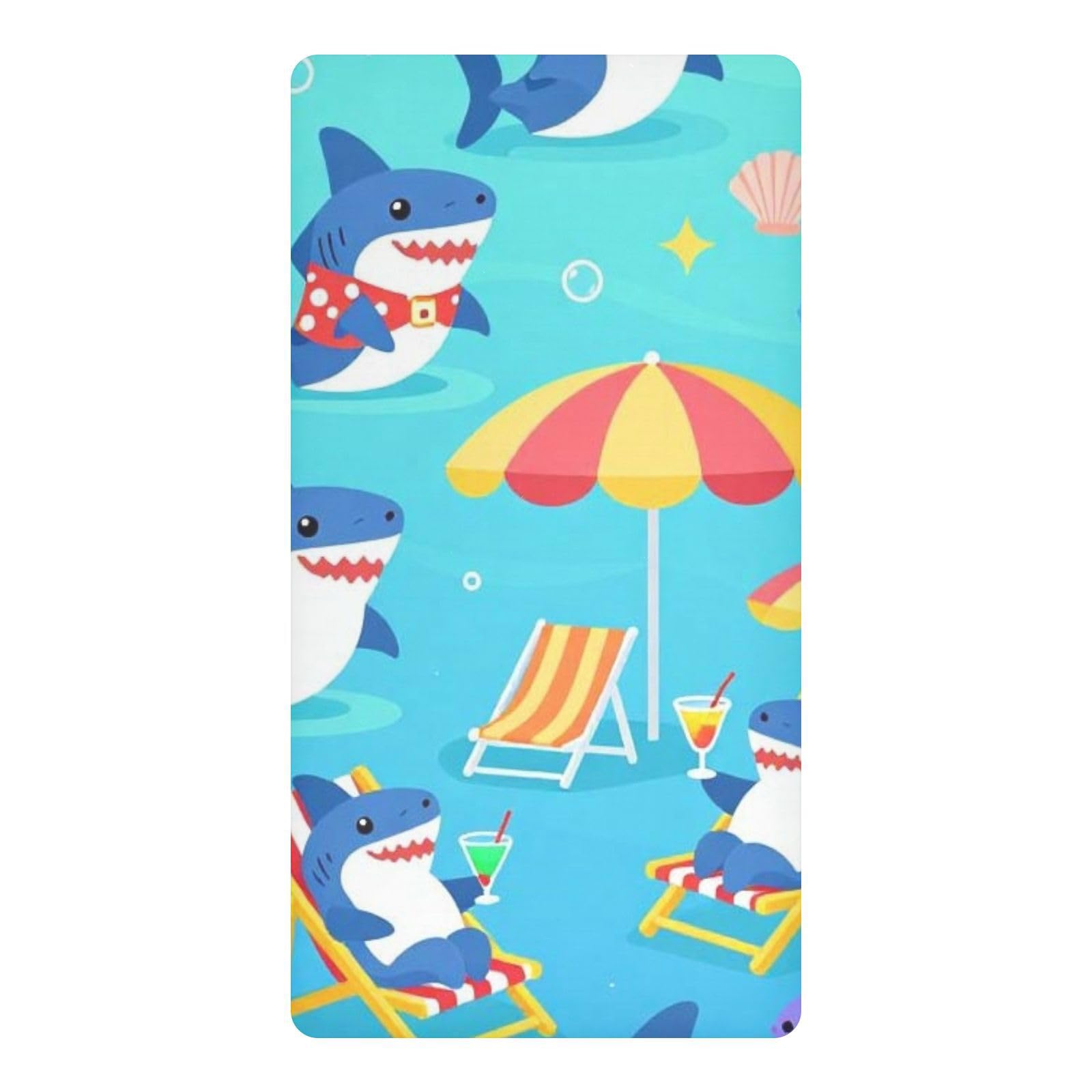 Alèse imperméable lit bébé 132x71 cm requin fille cuna