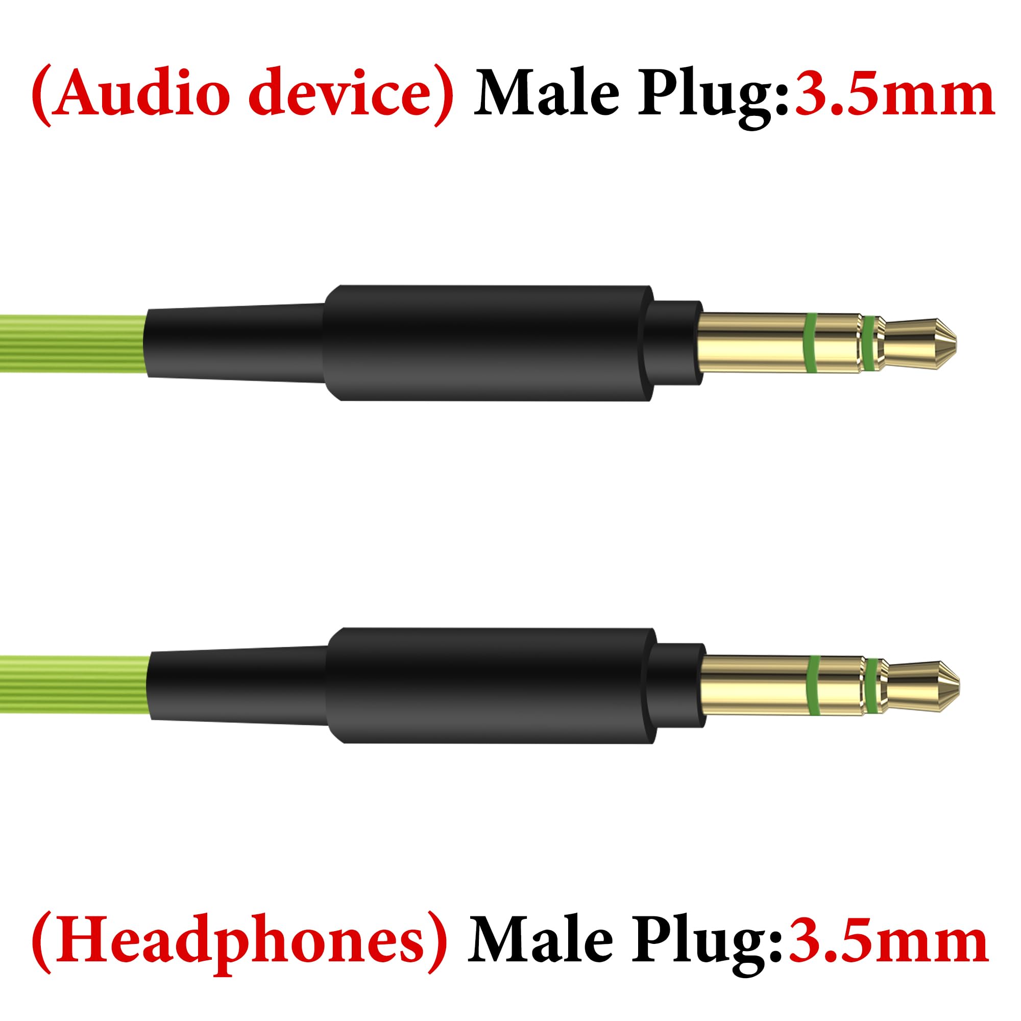Geekria QuickFit Replacement Audio Cable do Crusher Skullcandy Crusher, ANC Crusher, Hesh, Hesh2, Hesh3, Grind, Venue, Aviator, Mix Headphones - 3,5 mm Stereo Cord (zielony, 5,5 ft)