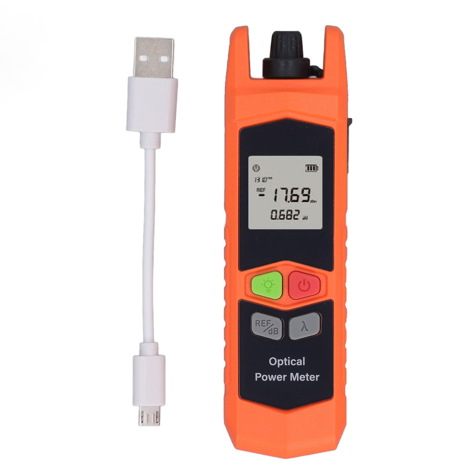 Denash Glasfaser-Leistungsmesser, Hochpräziser Glasfaserkabeltester mit LED-Licht, Schnelle Reaktion, Tragbar mit 2,5-mm-Universalschnittstelle, für FC SC ST Universalschnittstelle