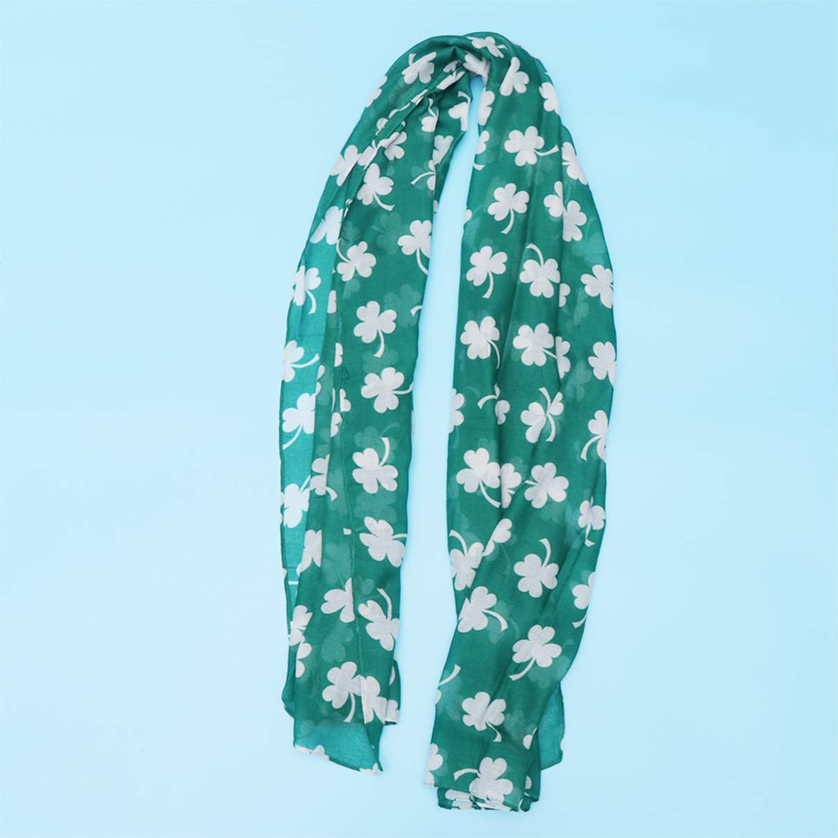 GALPADA Moda Patricks Costume - Arredamento Stampato Shamrock Giorno Donne Ladieswhite Accessori Vestito Avvolgere Signora Sciarpa Signore Scialle Ragazza Trifoglio Bianco Accessary