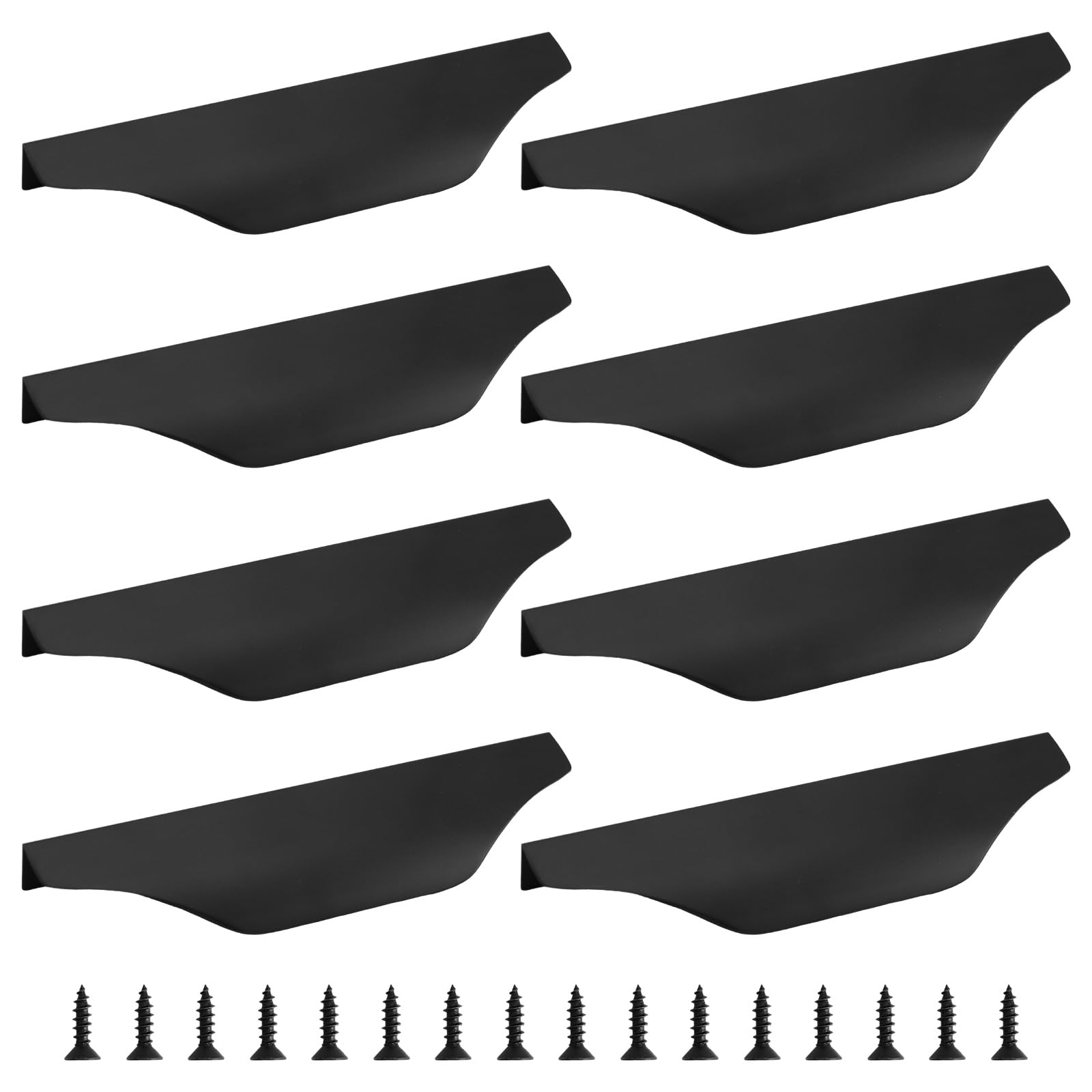 Morobor Black 8Pcs Mount Finger Edge Pull Handle 150Mm Finger Pulls Aluminum Concealed Handle Furniture Drawer Handles For Home Kitchen Door Drawer Cabinet With Screws
