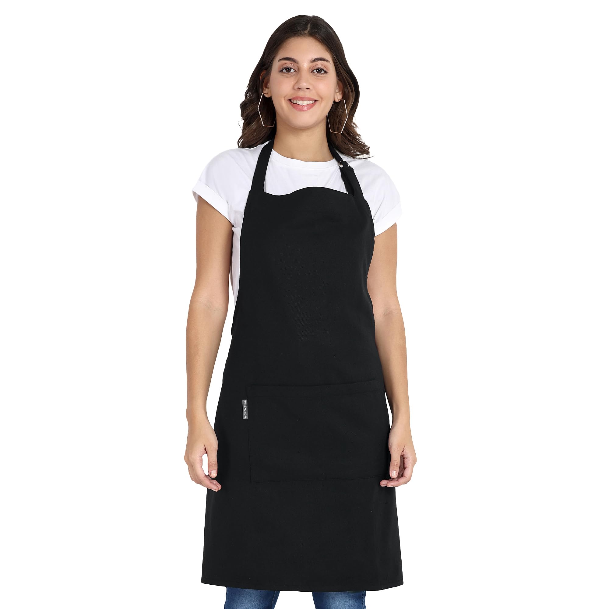 Chef Apron, Recycled Cotton Kitchen Apron with an Adjustable Neck with Long Ties, for cooking, baking