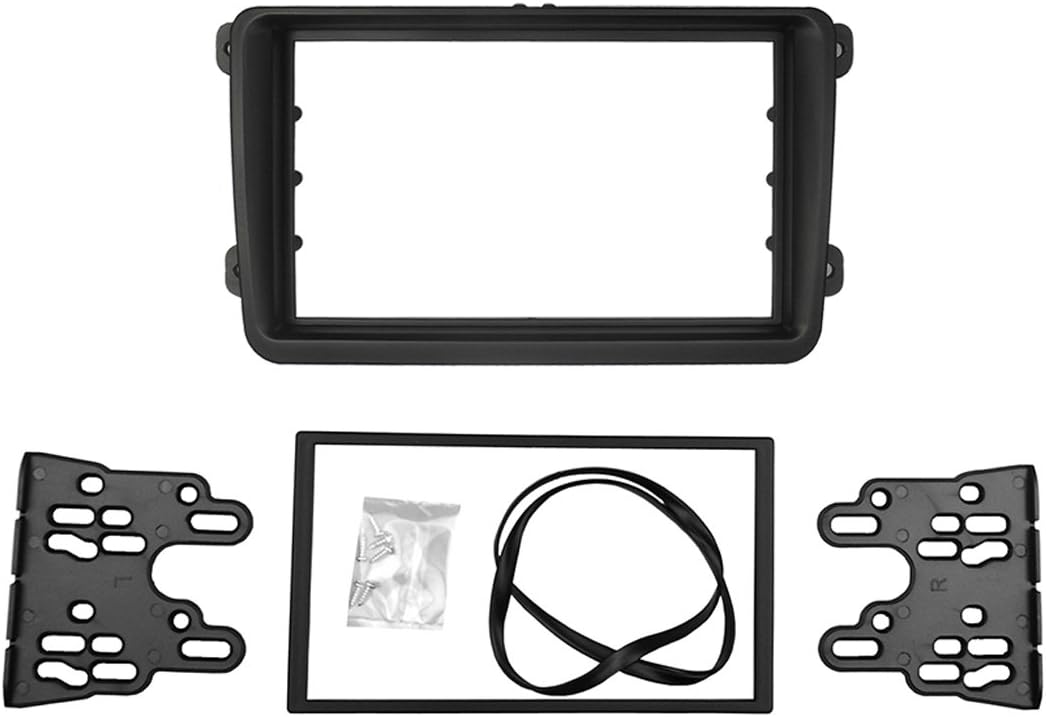 Maxiou Double Din car Radio Frame for Touran Caddy Altea Leon Alhambra Toledo Fabia Octavia Stereo DVD Dash Kit Trim Fascia Panel Adapter