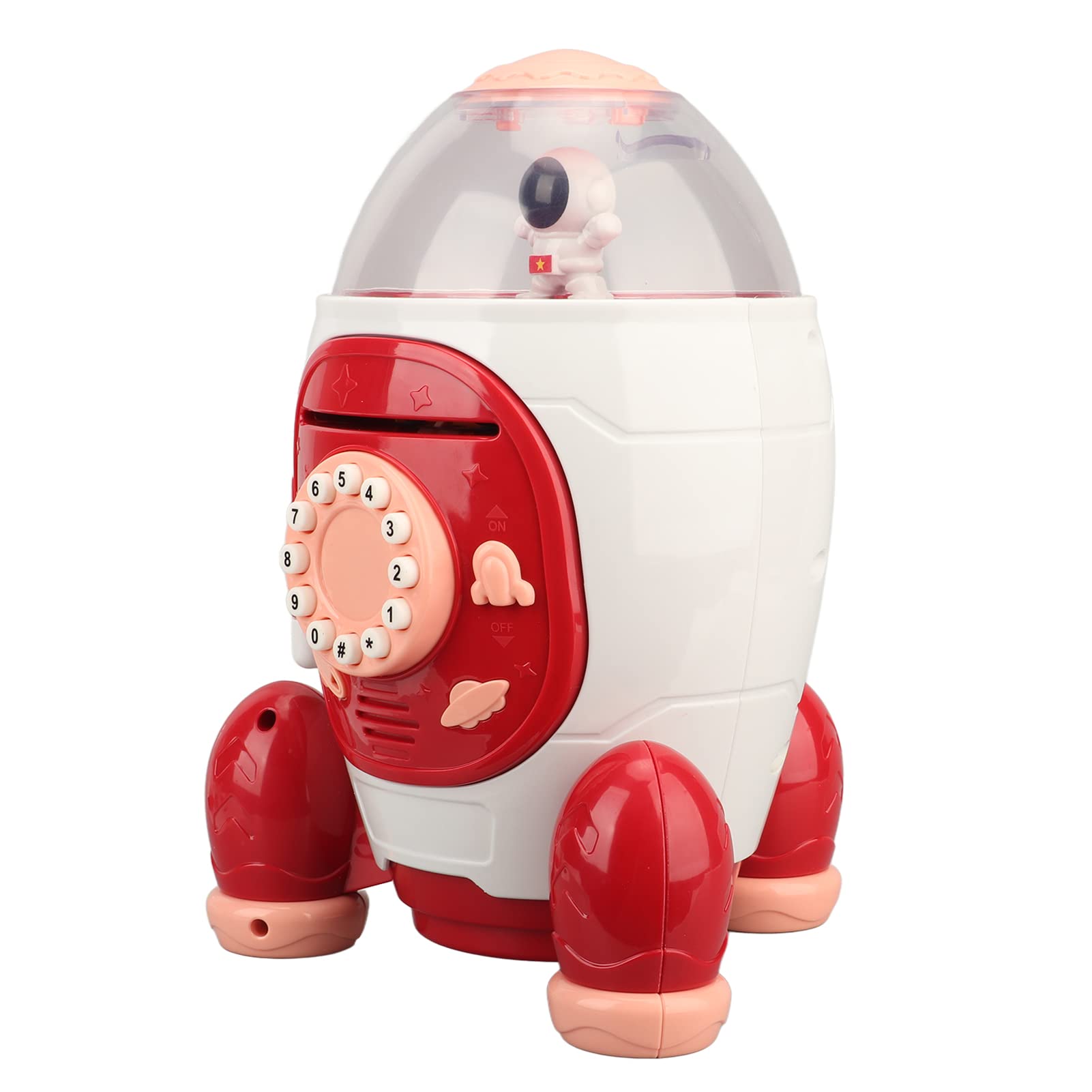 Ubersweet® Toddler Money Locker, Electric Round Edge Money Saving Can Voice Prompt Safe Light for Money Saving (Red)-image-6