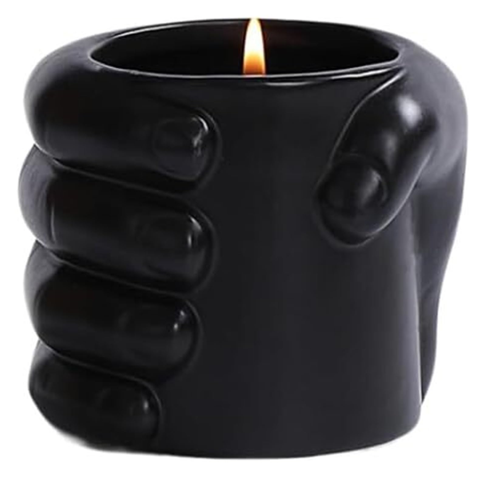 Ceramic candlestick, Porcelain Ceramic Hand Holding Candlestick Holder With Aromatherapy Candle Cup Indoor(G)