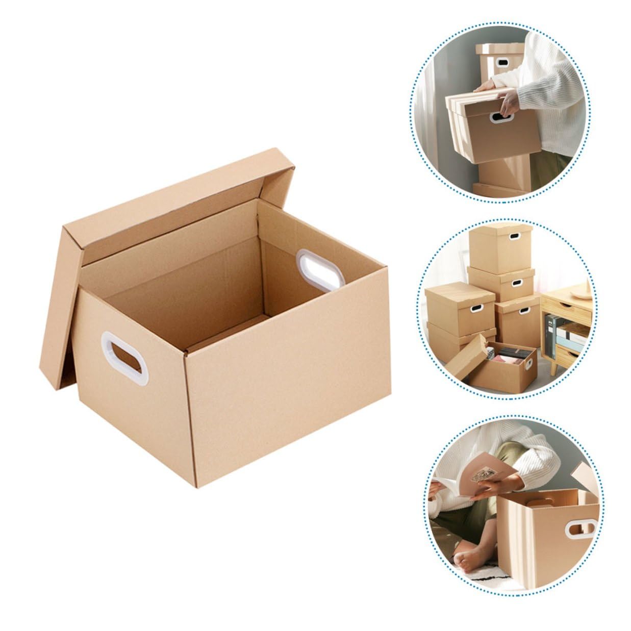 Caja de Almacenamiento de Archivos Tapa de Cartón Organizador de Documentos para Oficina Caja Archivadora de Cartón para Archivo y Almacenamiento