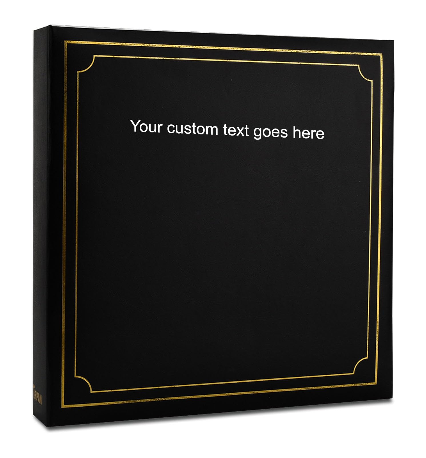 Arpan Extra-Large 3-Ring Binder Self Adhesive Padded Personalised Text Photo Album 20/Sheets 40/Sides (Black)