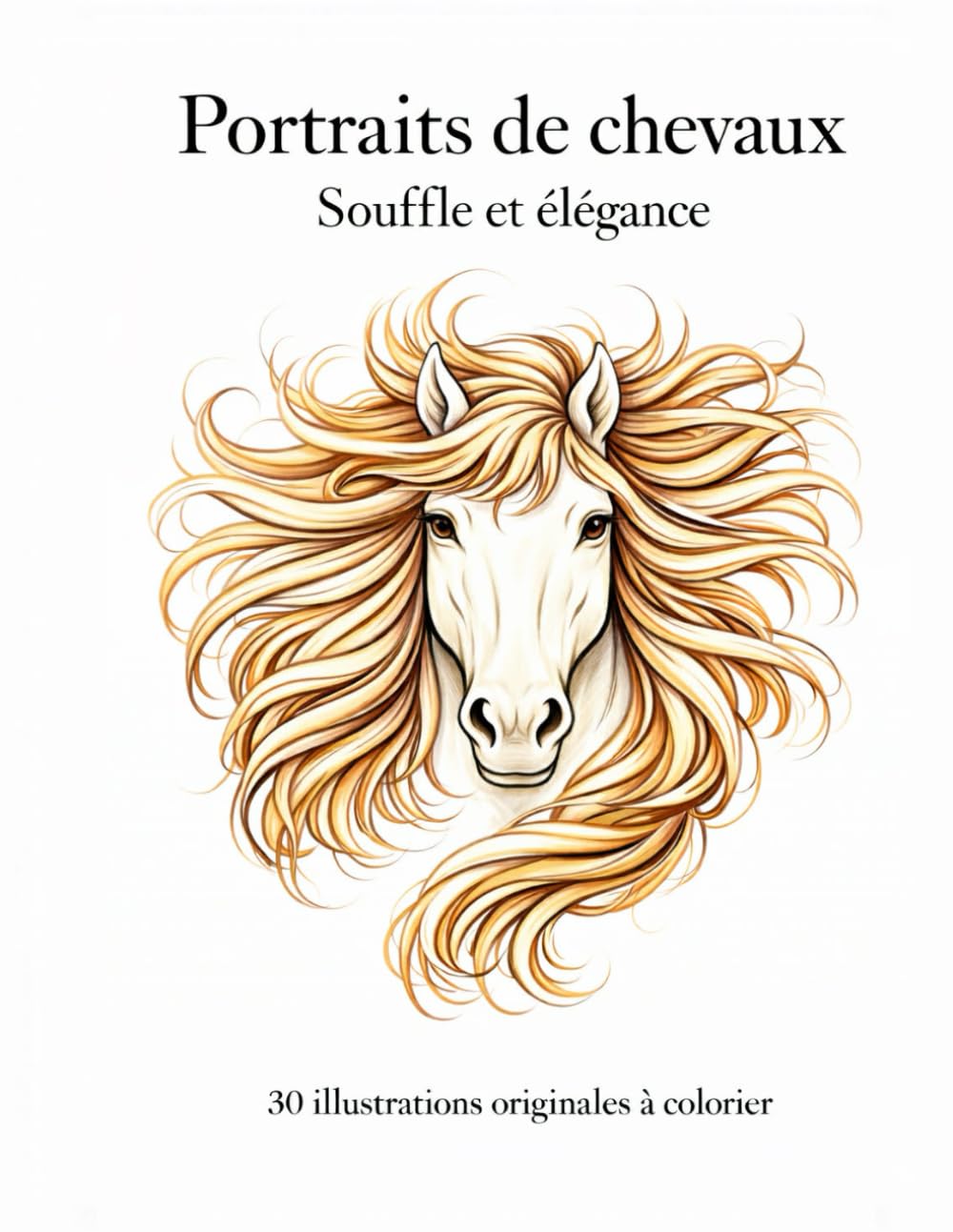 Portraits de chevaux – Souffle et élégance: 30 illustrations originales à colorier