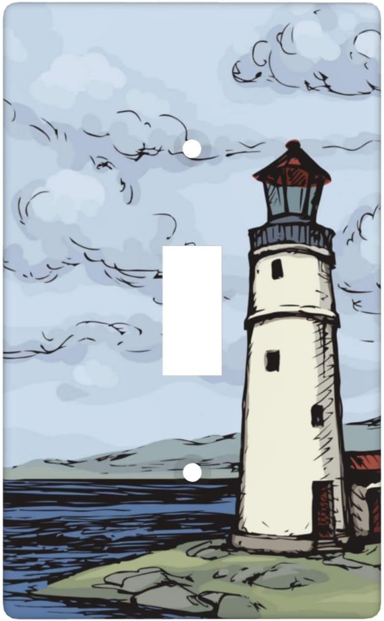 Lighthouse Single Toggle Light Switch Cover Decorative 4.50 x 2.76 1-Gang Standard Size