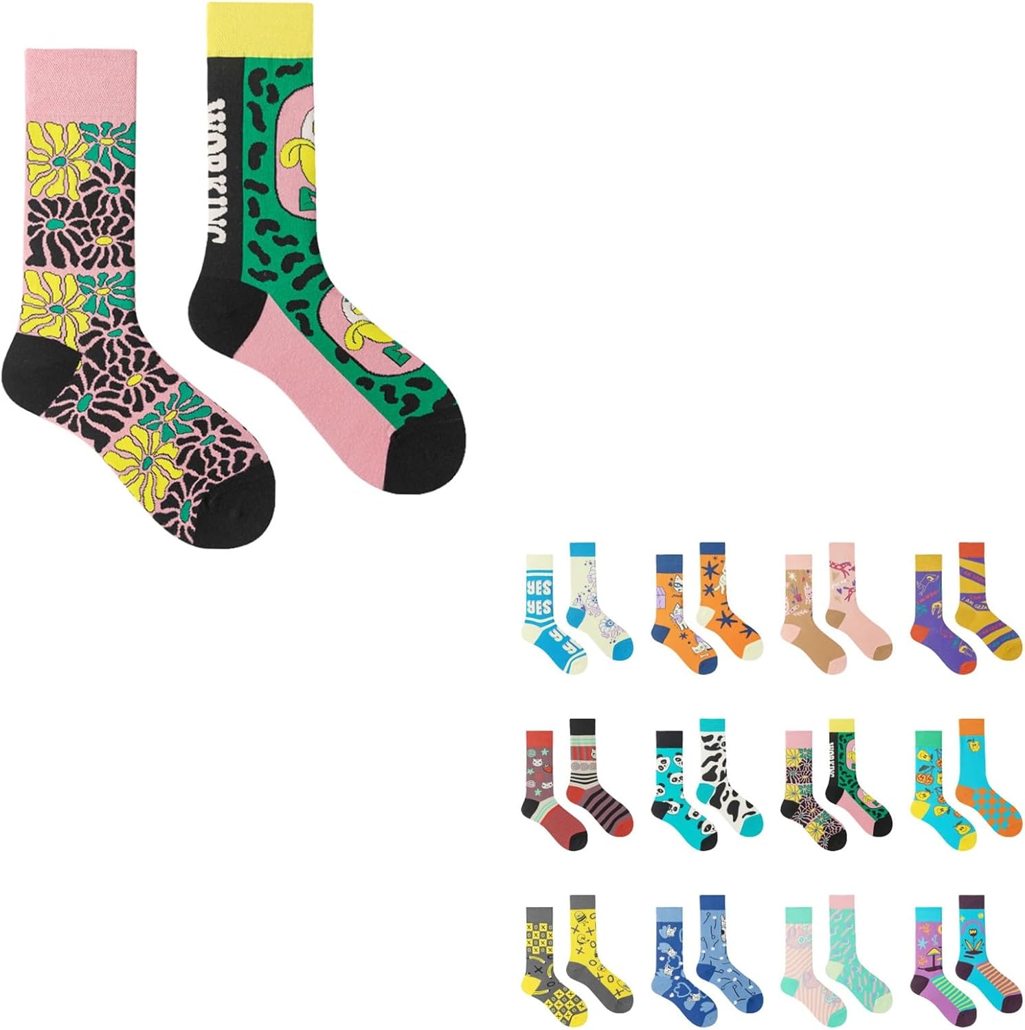 Repaly Womens Casual Athletic Aesthetic Socks, Cute Cozy Crew Socks, Soft Hiking Socks(Pink,50 pairs)