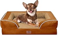 Vista 73 de Comfort Expression - Cama ortopédica para perros extragrandes, 42 x 30 pulgadas, cama impermeable y de apoyo de espuma con cojines removibles, sofá