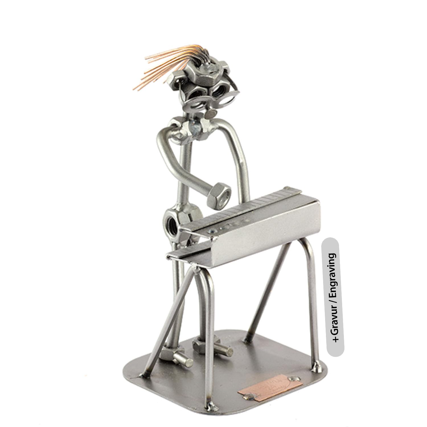 Steelman24 Metallic I Nuts And Bolts Sculpture Keyboard With Personal Engraving I Handmade Ornaments I I Metal Figurine