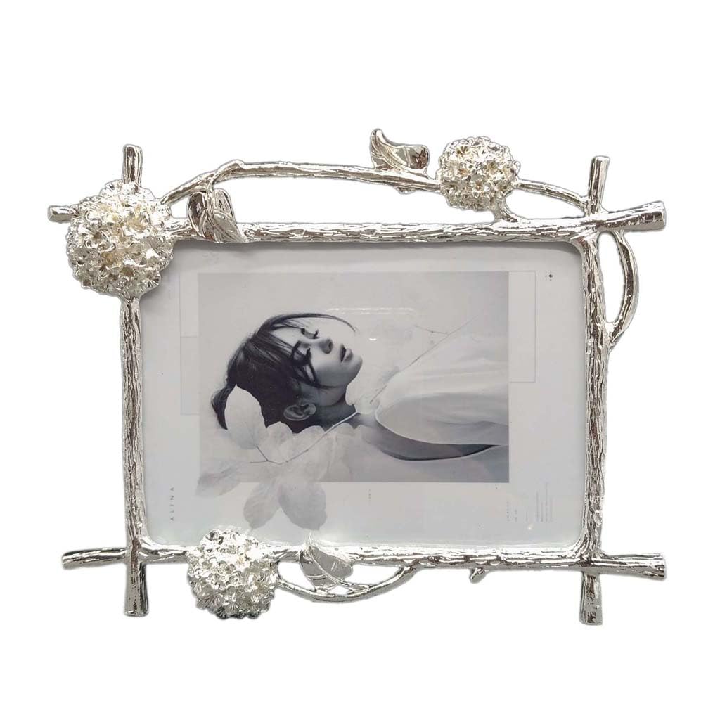 ZXWSTORE Silver Picture Frame, European Metal Home Decoration Picture Frame