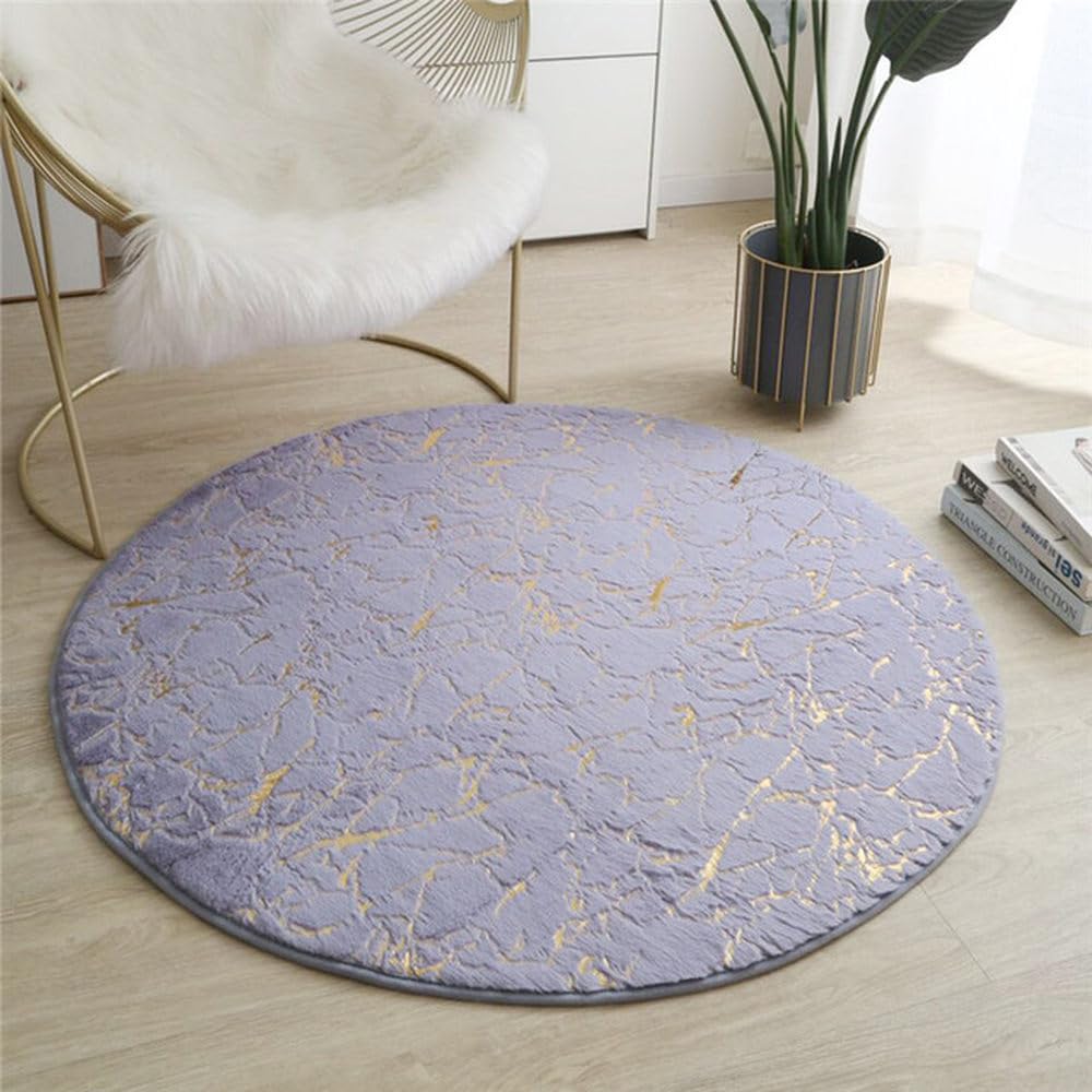 Tapis rond moelleux salon pour créer un coin lecture cosy