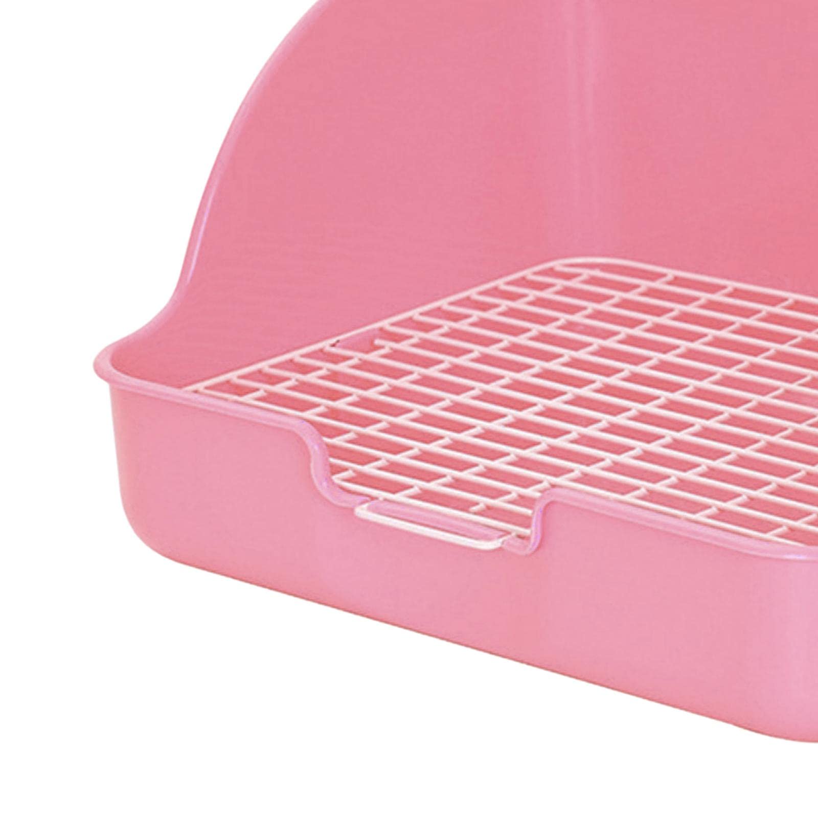 perfk Lettiera per Conigli Vasino ad Angolo Rettangolare Facile da installare Lettiera per Piccoli Animali Toilette per Animali Domestici per criceti, Rosa