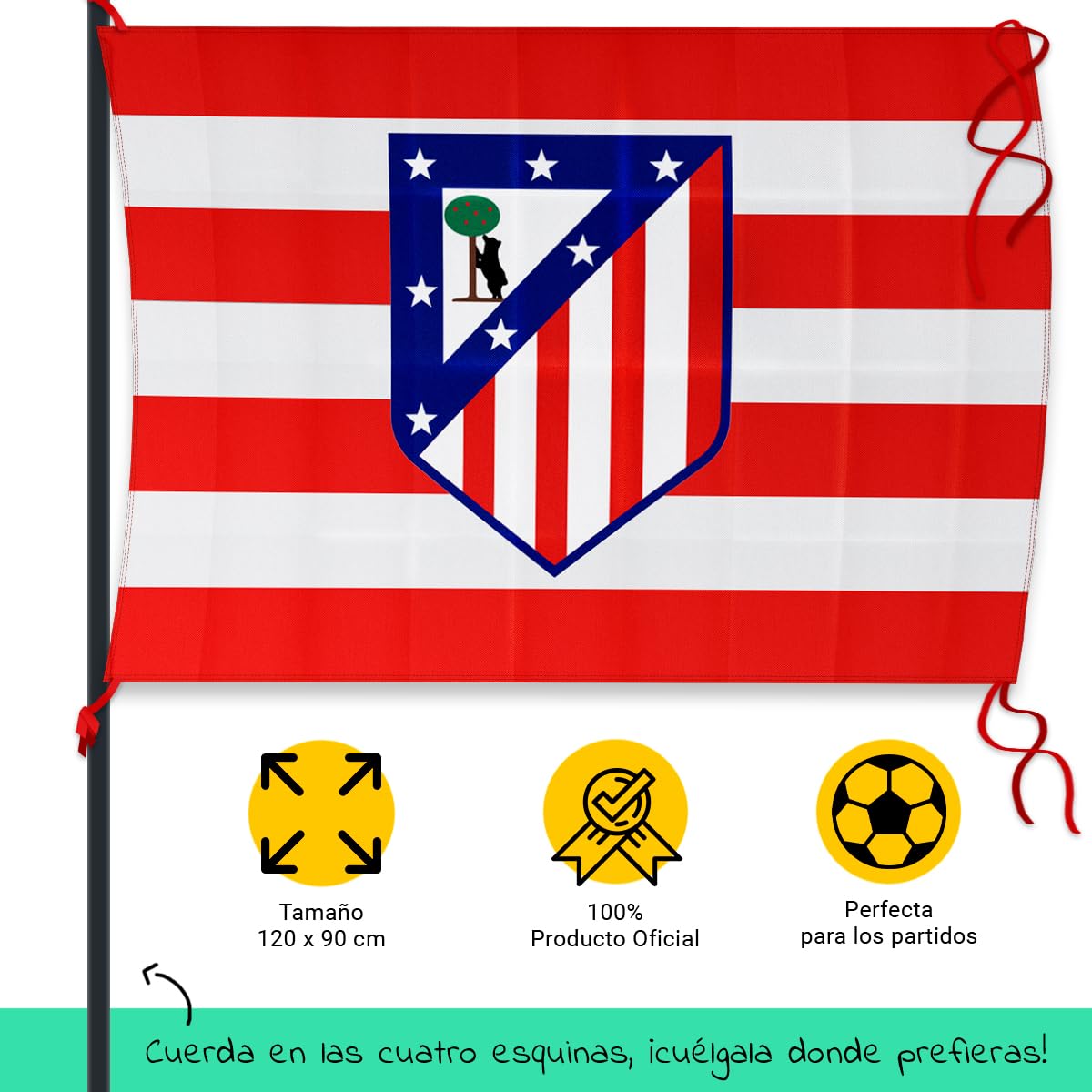 Fanion Vintage Atletico Madrid 75 Ans 1903-1978 - Banderin Collection