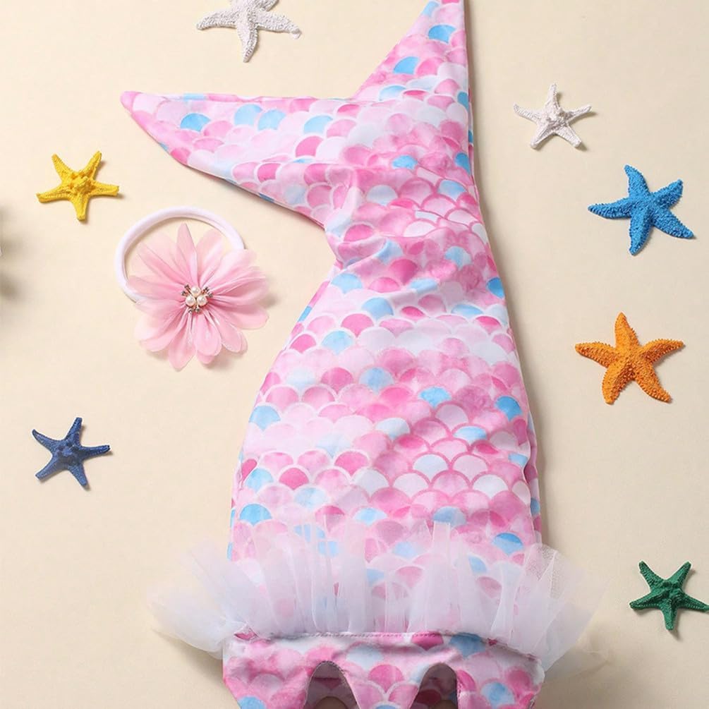 Newborn Photography Props Girl Mermaid Outfit Baby Photo Shoot Props Infant Girl Headress Mermaid Baby Photo Costume