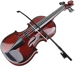 Kids Toy Violin 14.8 Inch Plastic Simulated Violin with Bow Case Rosin String Musical Instrument for Beginners Photography Props Home Decorations (Style A)