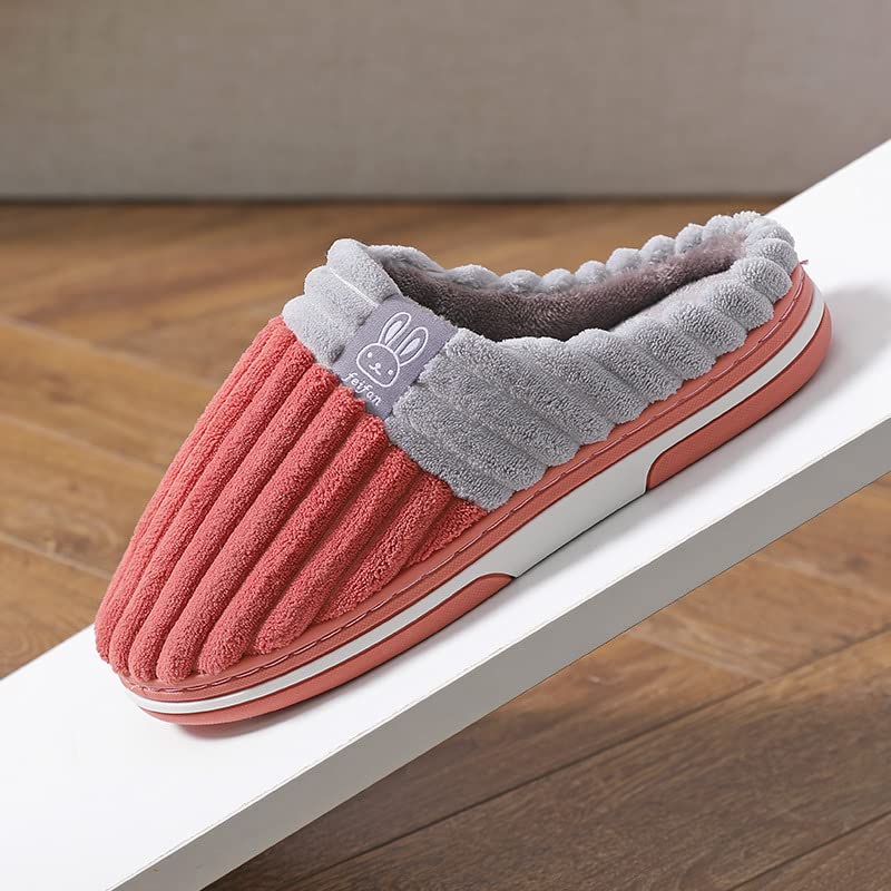 Pantuflas de invierno de señora confeccionadas en algodón suave con piso grueso 6