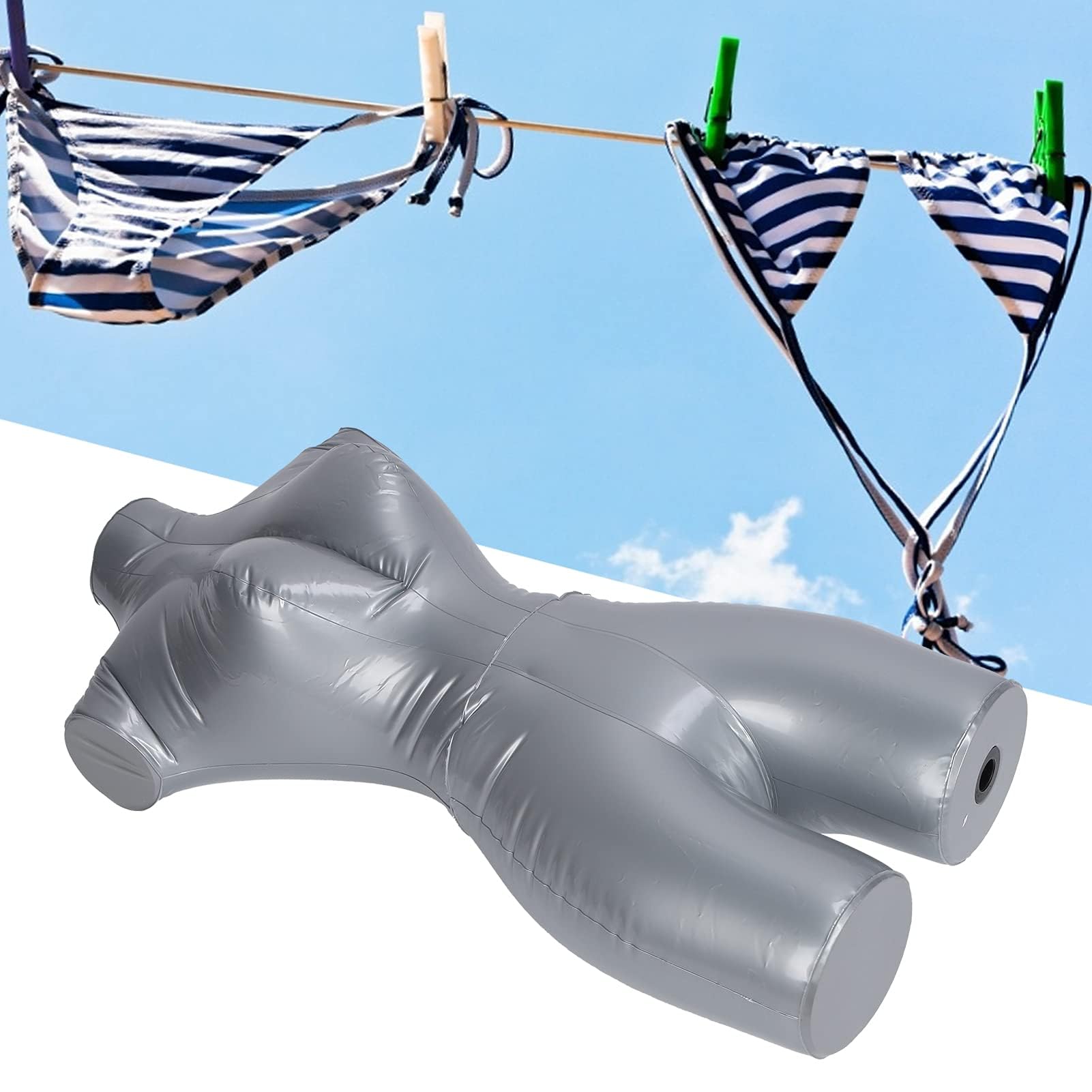 Présentoir de Vêtements, Modèle de Mannequin Gonflable Féminin en PVC Présentoir de Vêtements du Haut du Corps pour Affichage de Fenêtre et de Vêtements