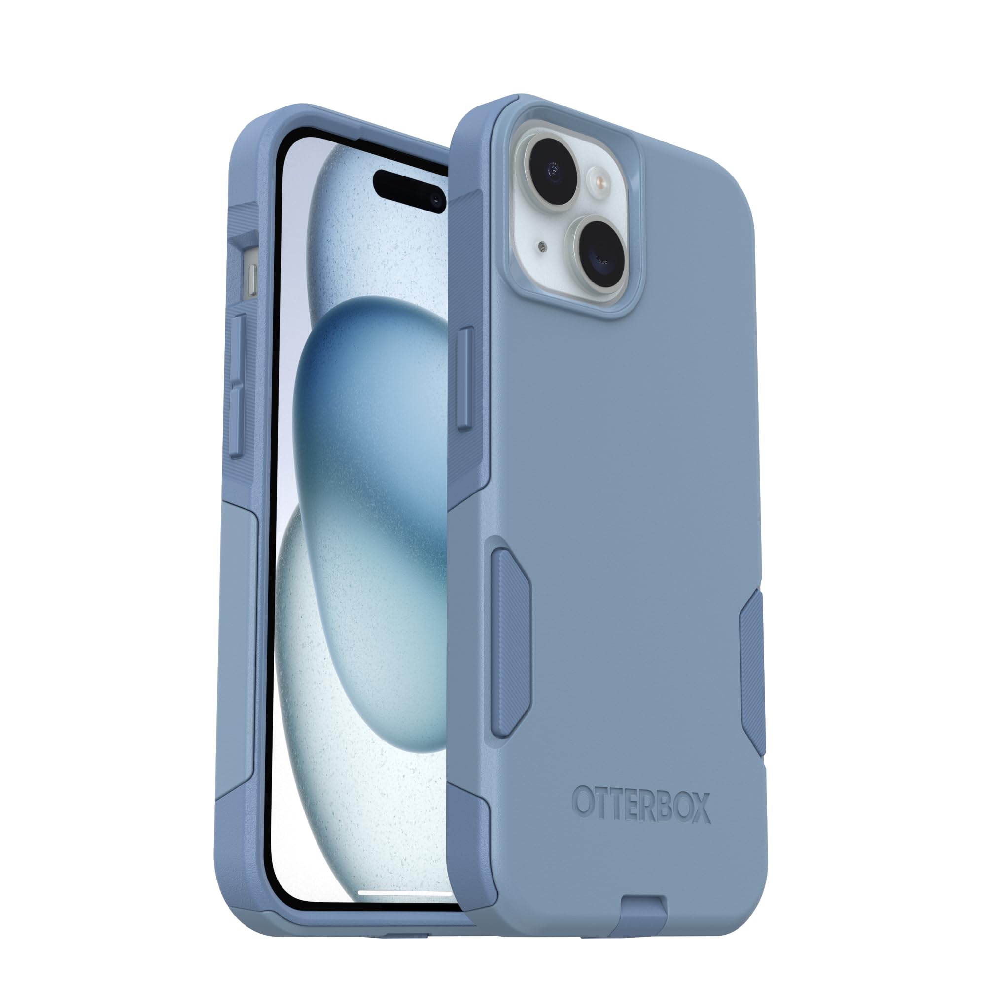 OtterBox Custodia per iPhone 15, iPhone 14 e iPhone 13 Commuter Series - Denim Crisp (Blu), Sottile e Resistente, Tascabile, con Protezione per Le Porte